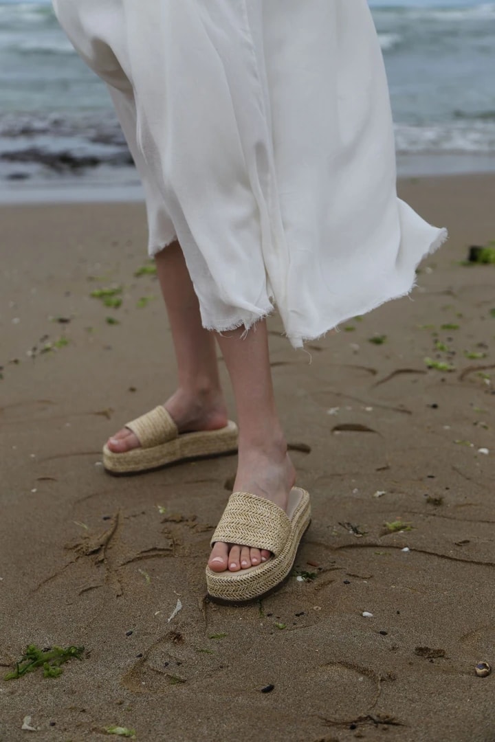 Elvina Hasır Dolgu Topuklu Terlik