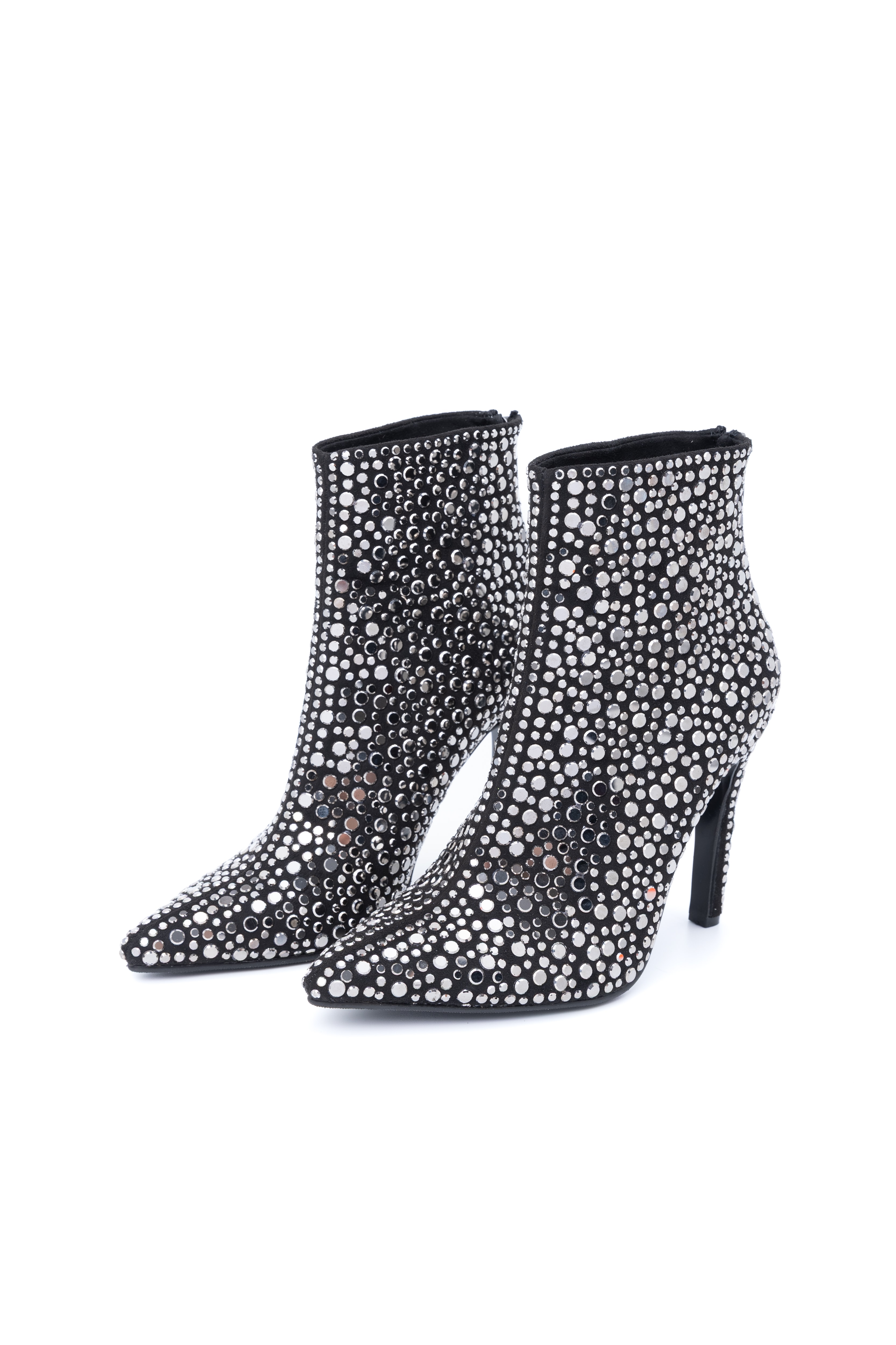 Sorella Taş Detaylı Topuklu Kısa Çizme - si̇yah