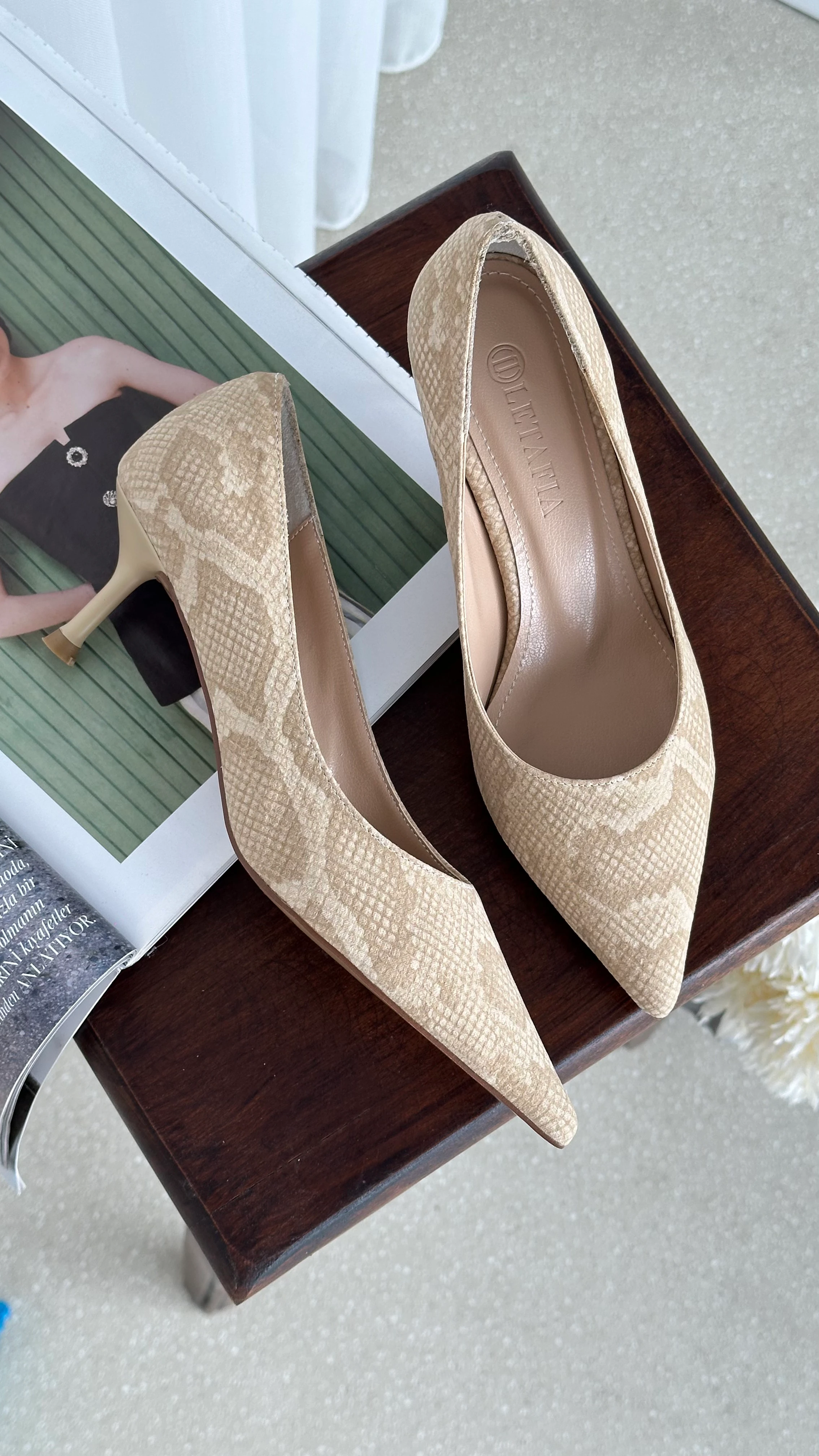 Tanya Süet Kısa Topuklu Ayakkabı