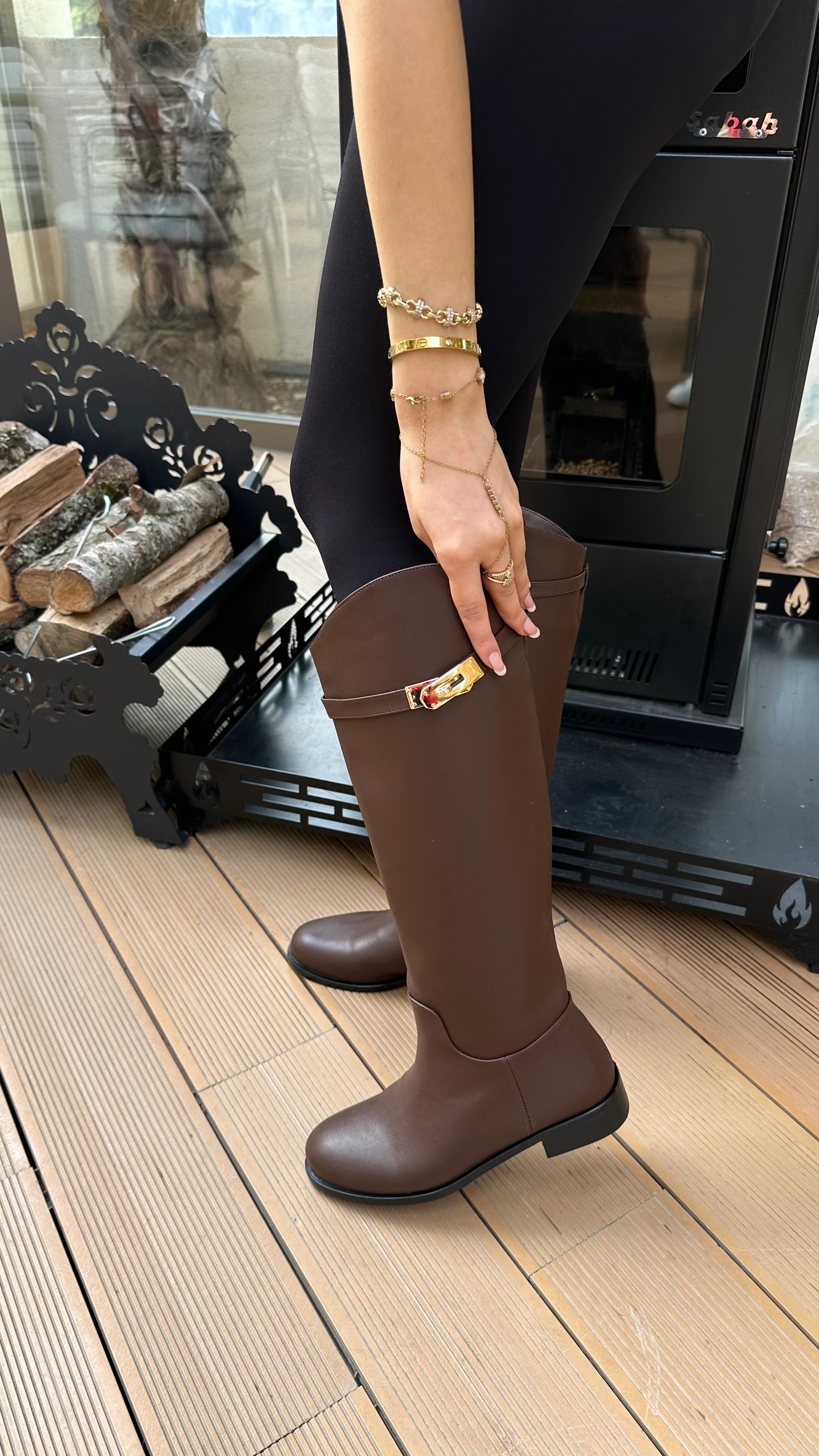 Pensa Kemer Detaylı Çizme - kahverengi̇