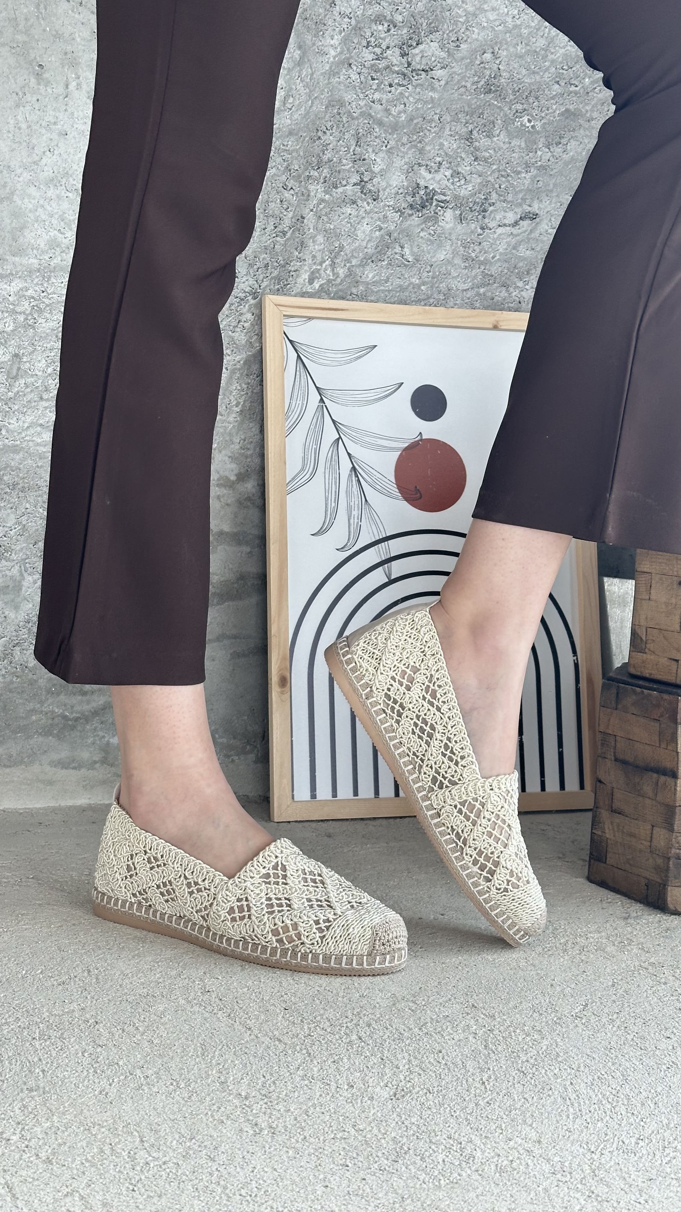 Mayfair Bej Dantel Detaylı Espadril