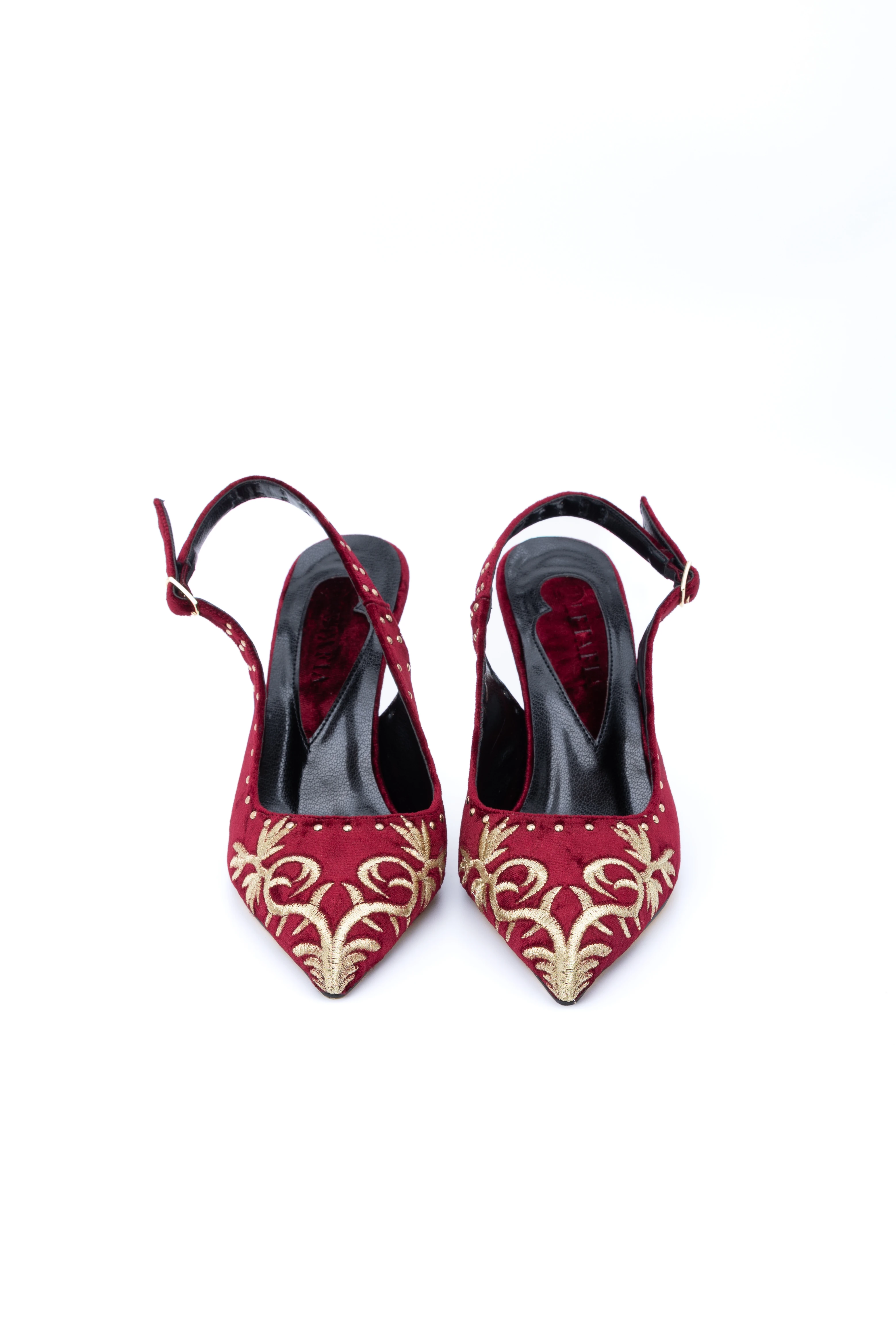 Firuze Nakış Detaylı Topuklu Ayakkabı