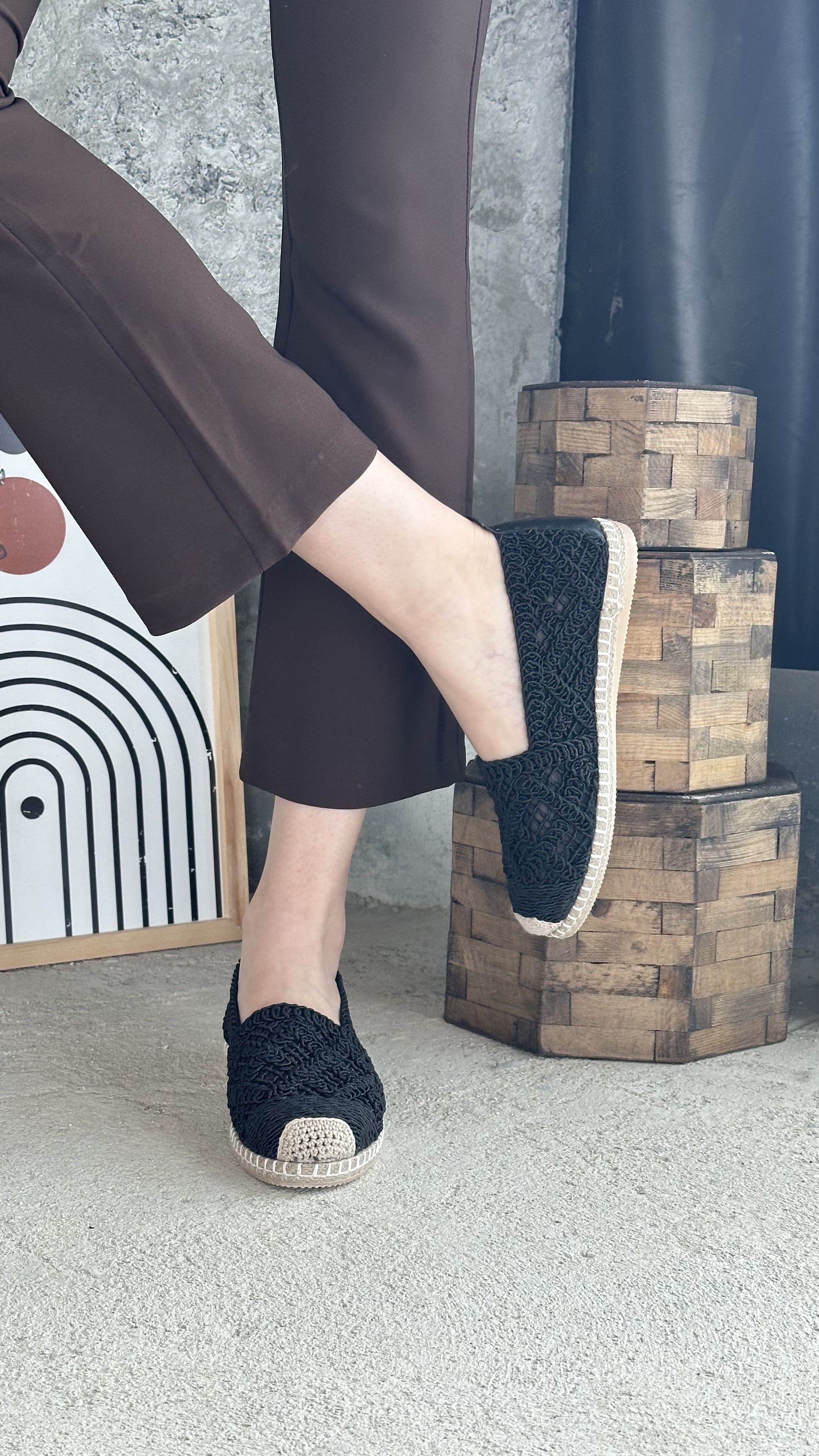 Mayfair Siyah Dantel Detaylı Espadril
