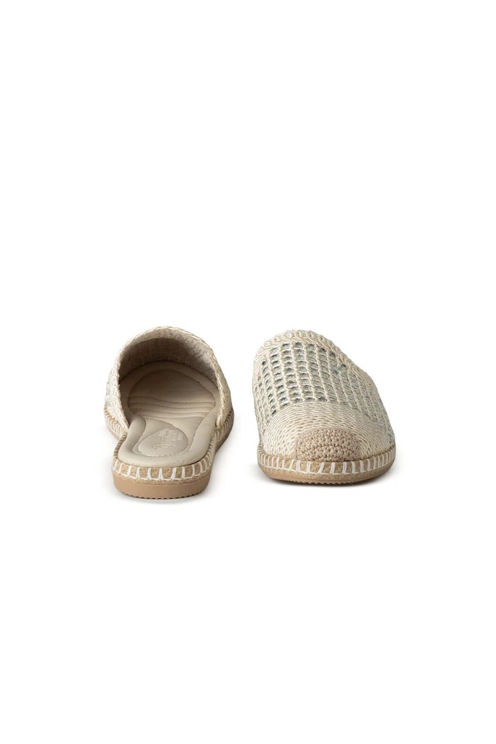 Pera Taşlı Bej Espadril Terlik