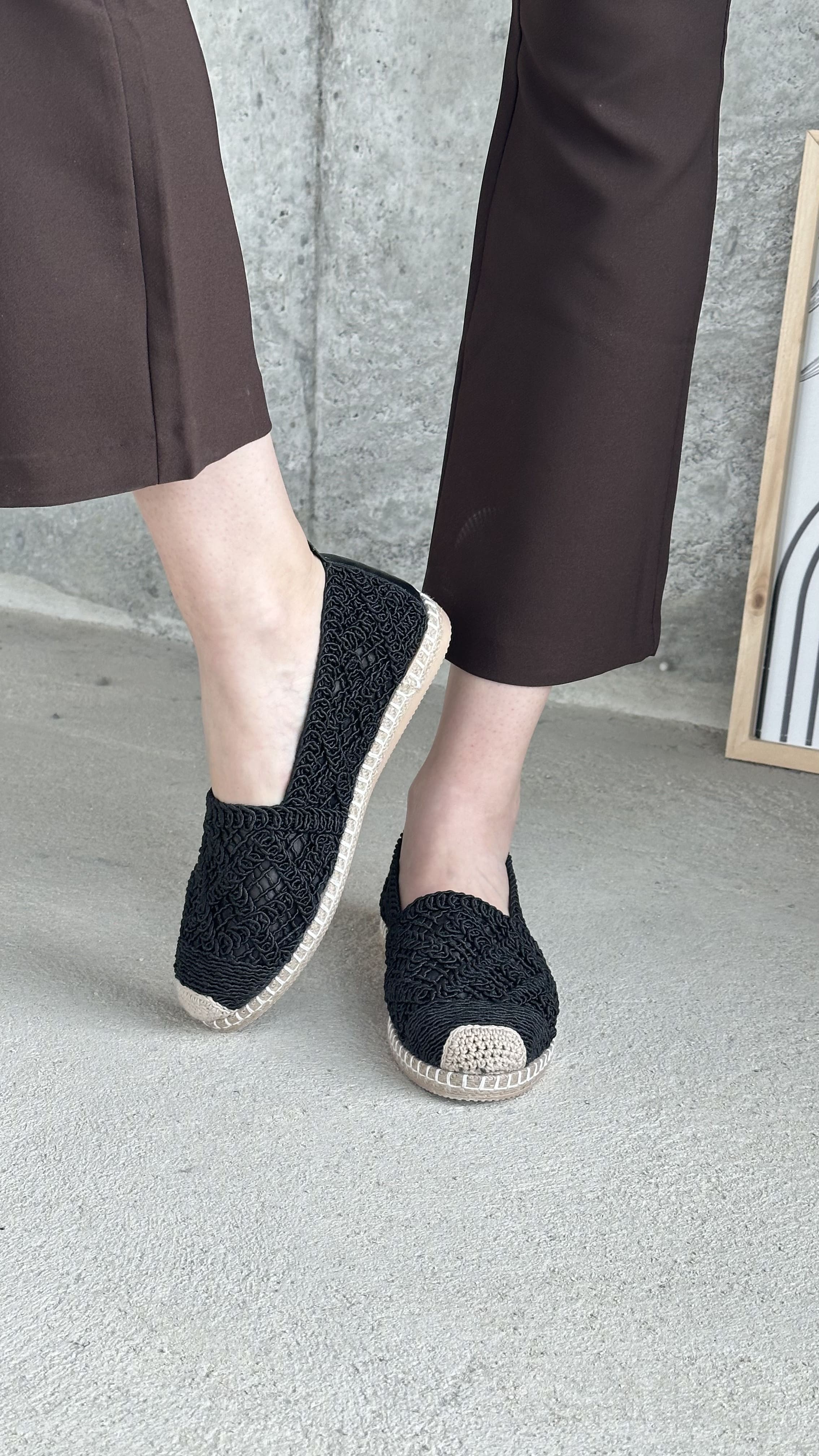 Mayfair Siyah Dantel Detaylı Espadril