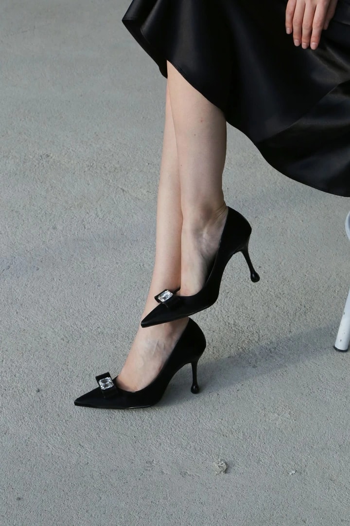 Lenox Bej Taş Detaylı Topuklu Ayakkabı