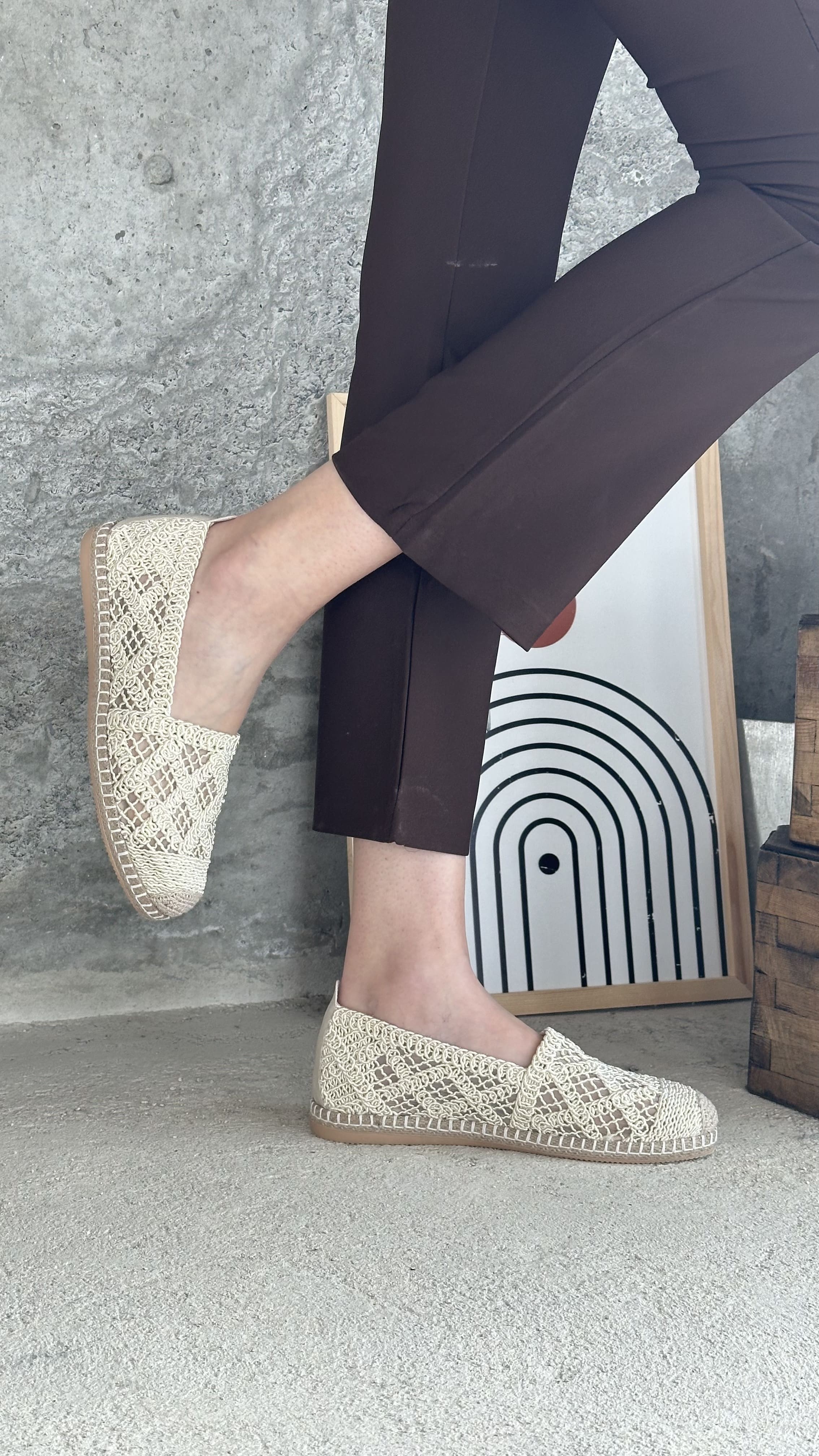 Mayfair Bej Dantel Detaylı Espadril