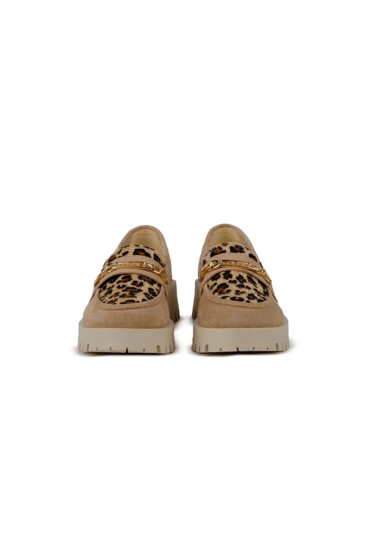 Brenda Bej Leopar Desenli Loafer