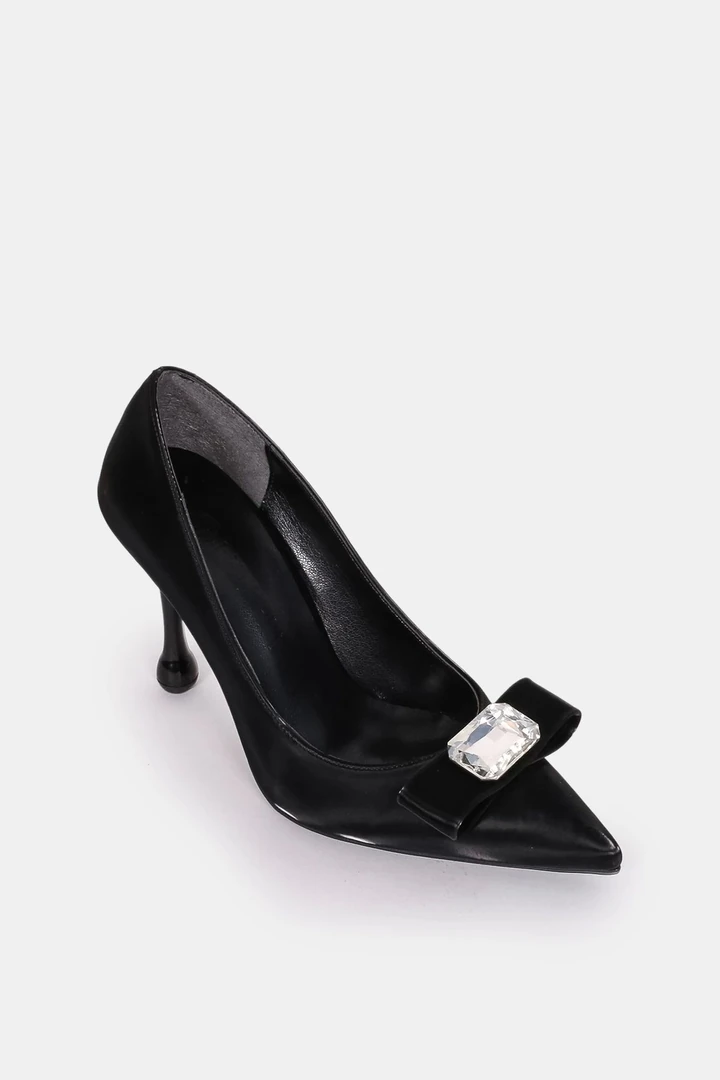 Lenox Bej Taş Detaylı Topuklu Ayakkabı