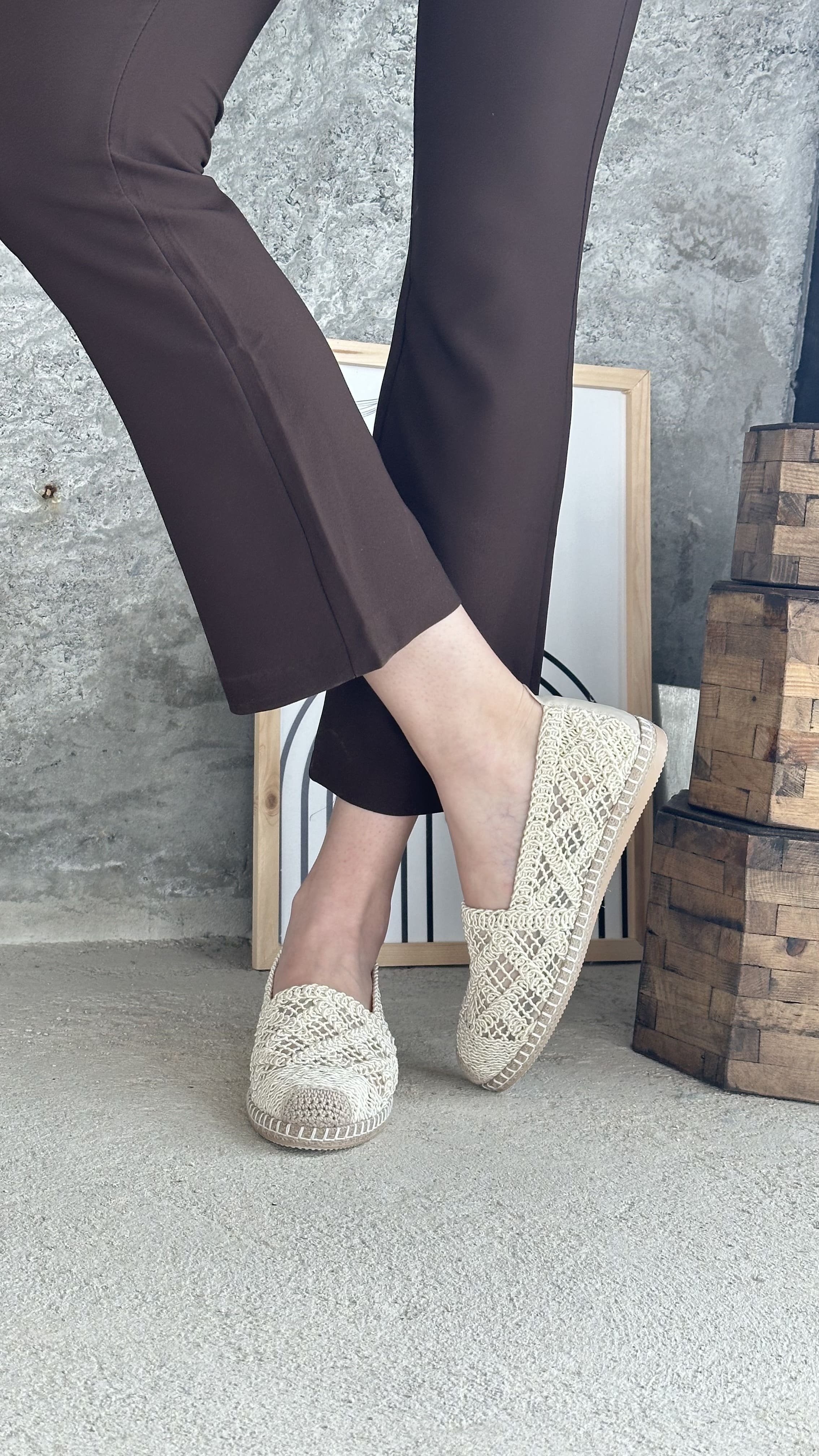 Mayfair Bej Dantel Detaylı Espadril