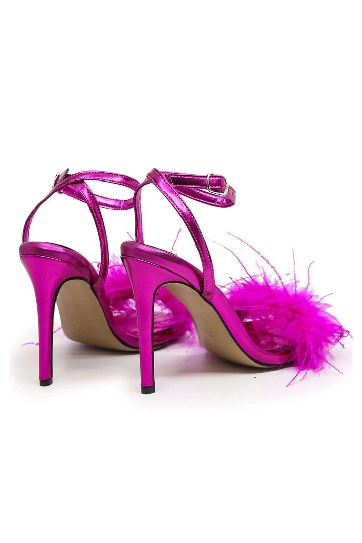 Diva Tüylü Stiletto Fuşya