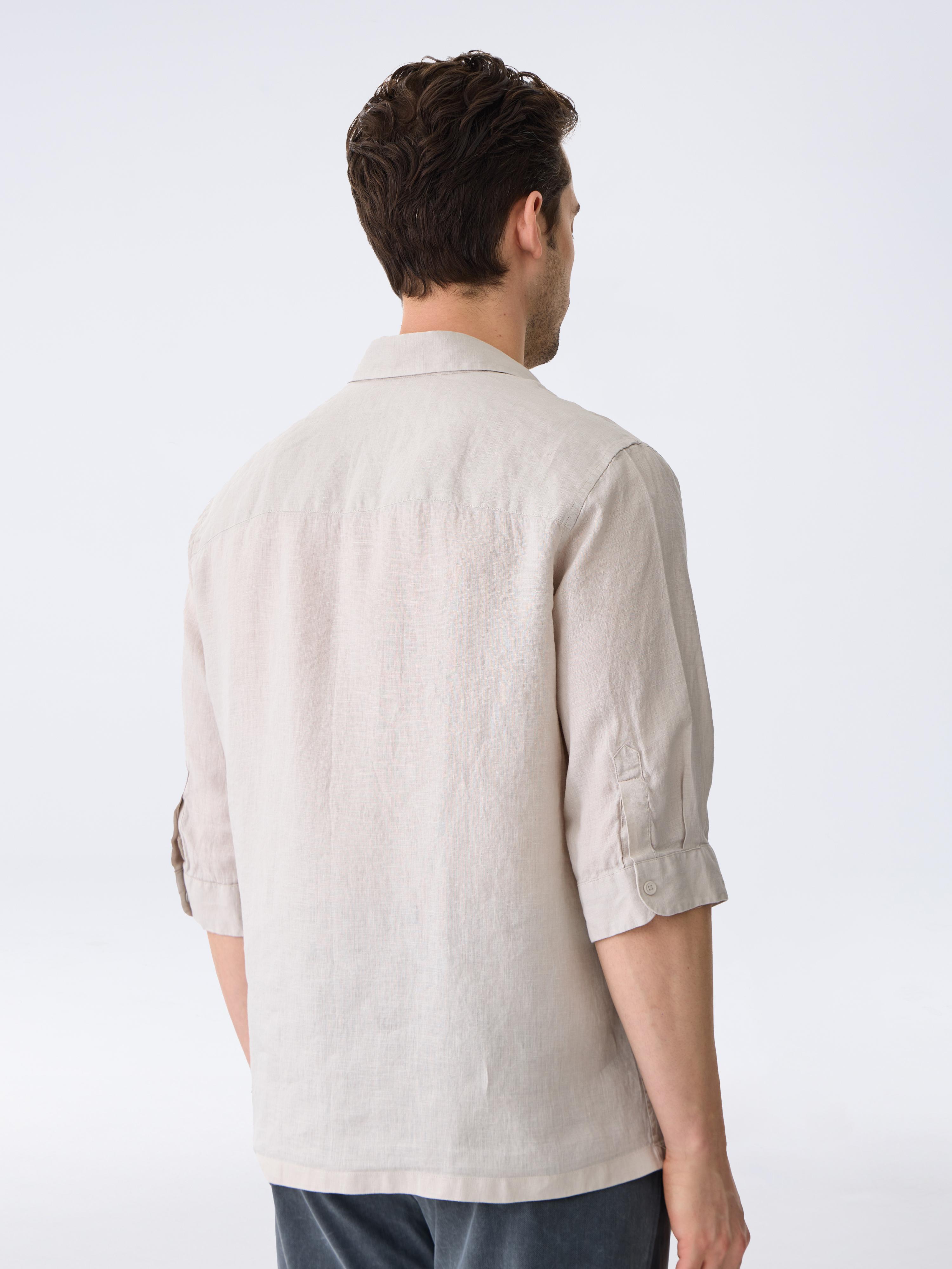 THE LINEN SHIRT 3/4 - BEIGE