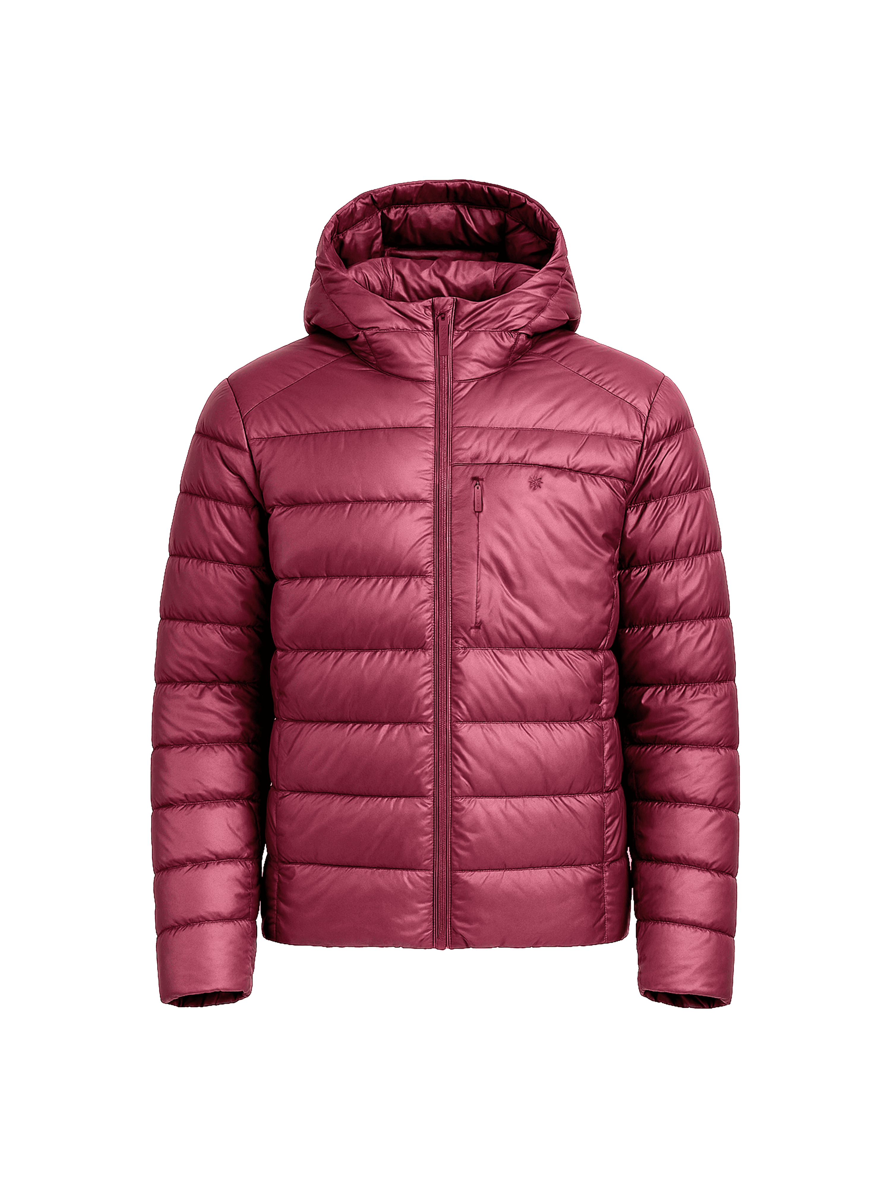 HOODED BOLD DOWN JACKET - BORDEAUX