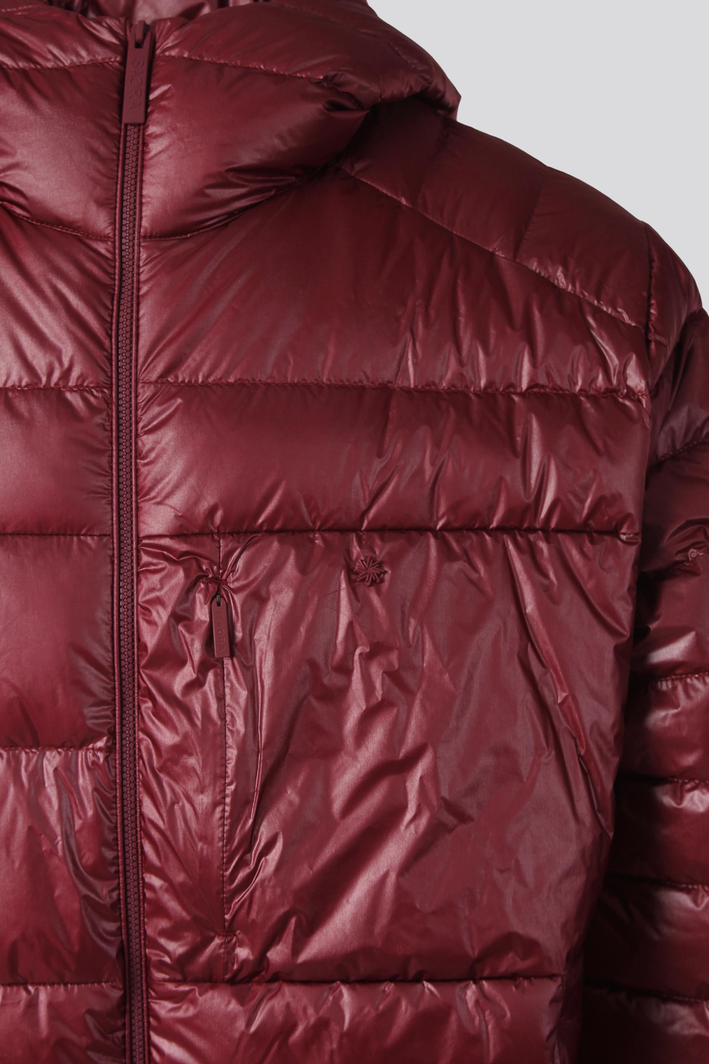 HOODED BOLD DOWN JACKET - BORDEAUX