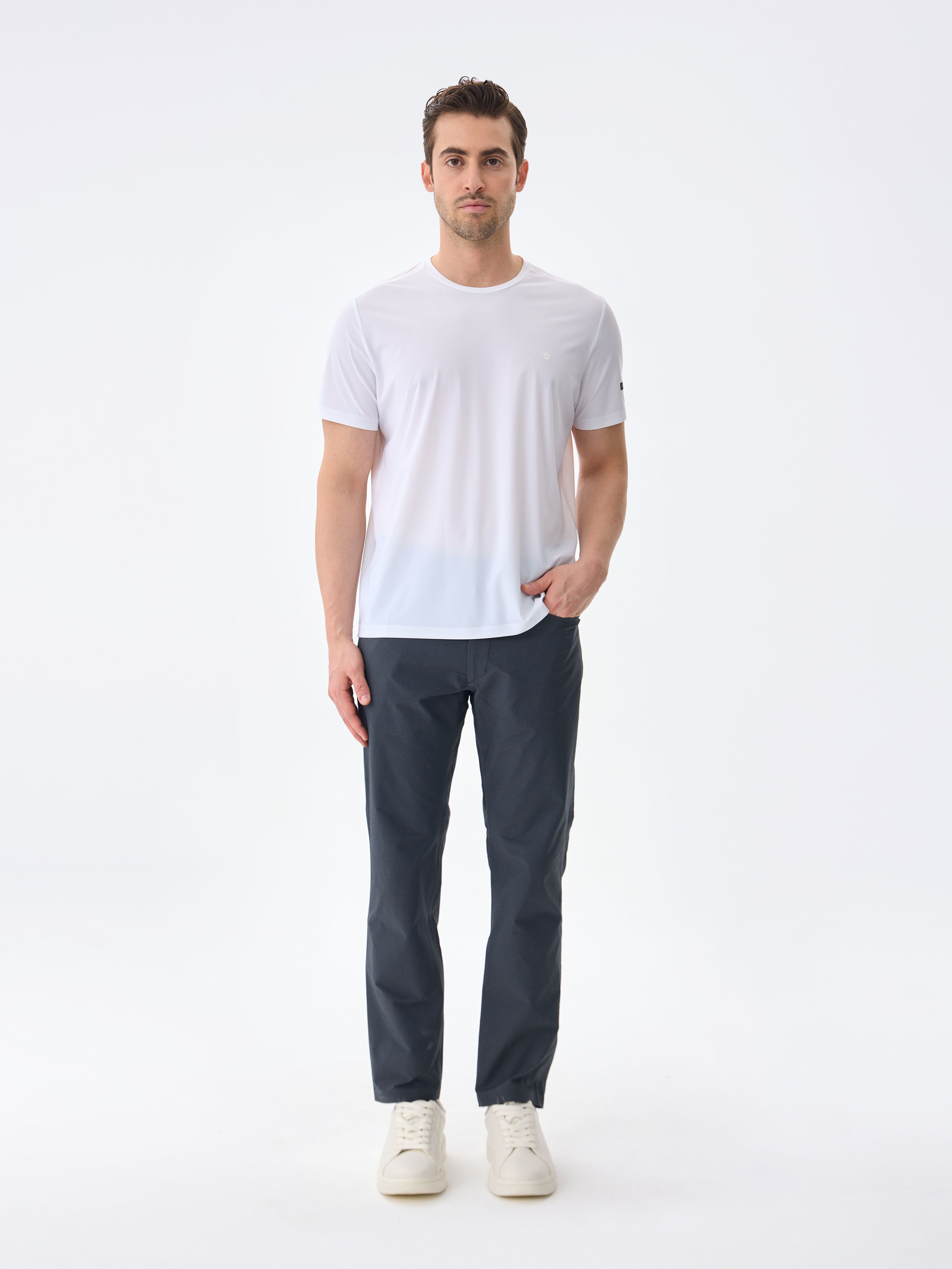 SUPER CREW KISA KOLLU TİŞÖRT - SUBTLE WHITE