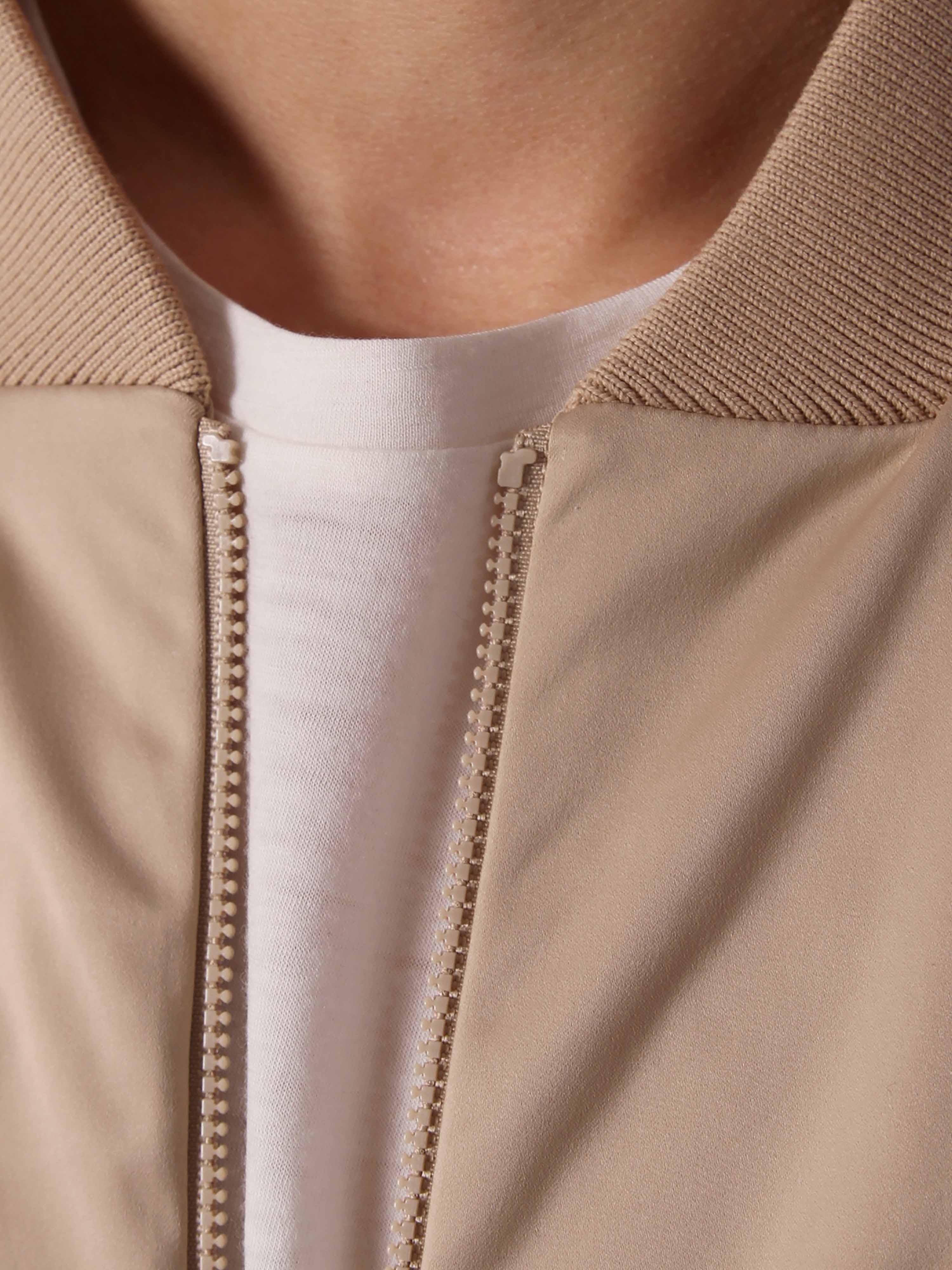 SATIN BOMBER - BEIGE