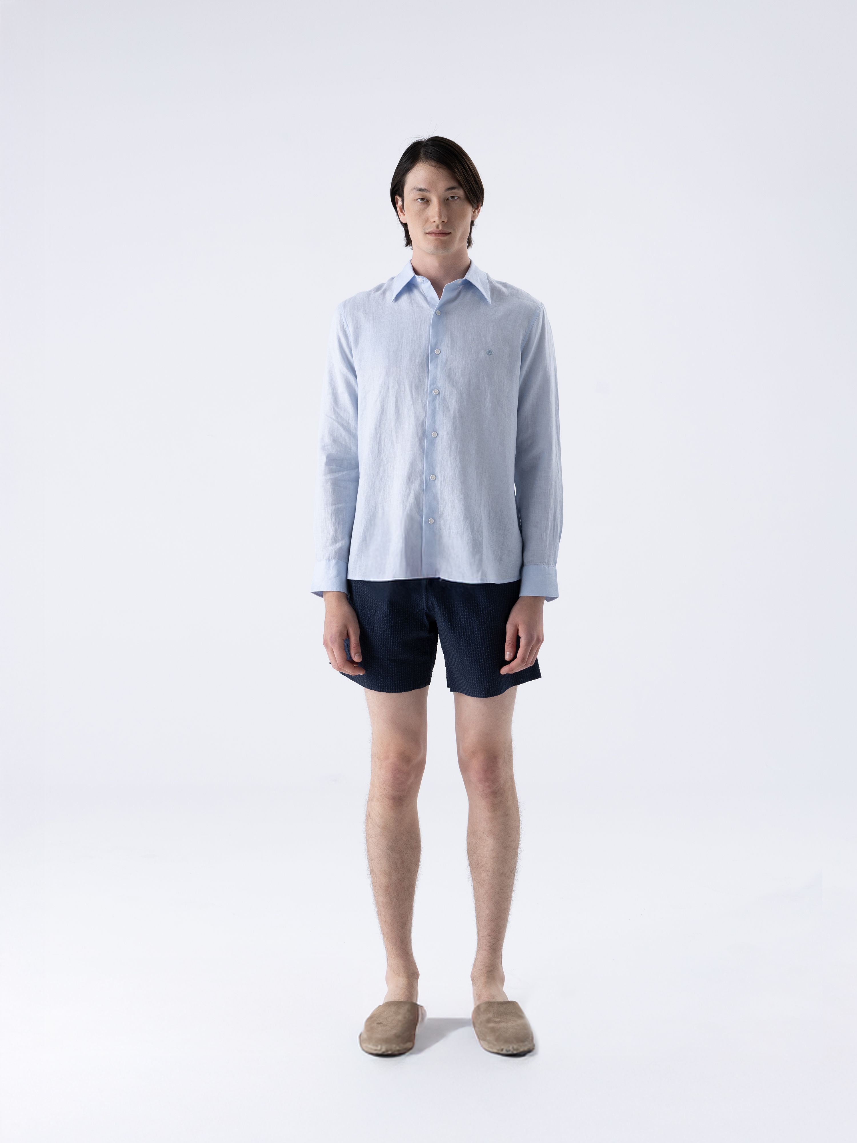 THE LINEN SHIRT - PEARL BLUE