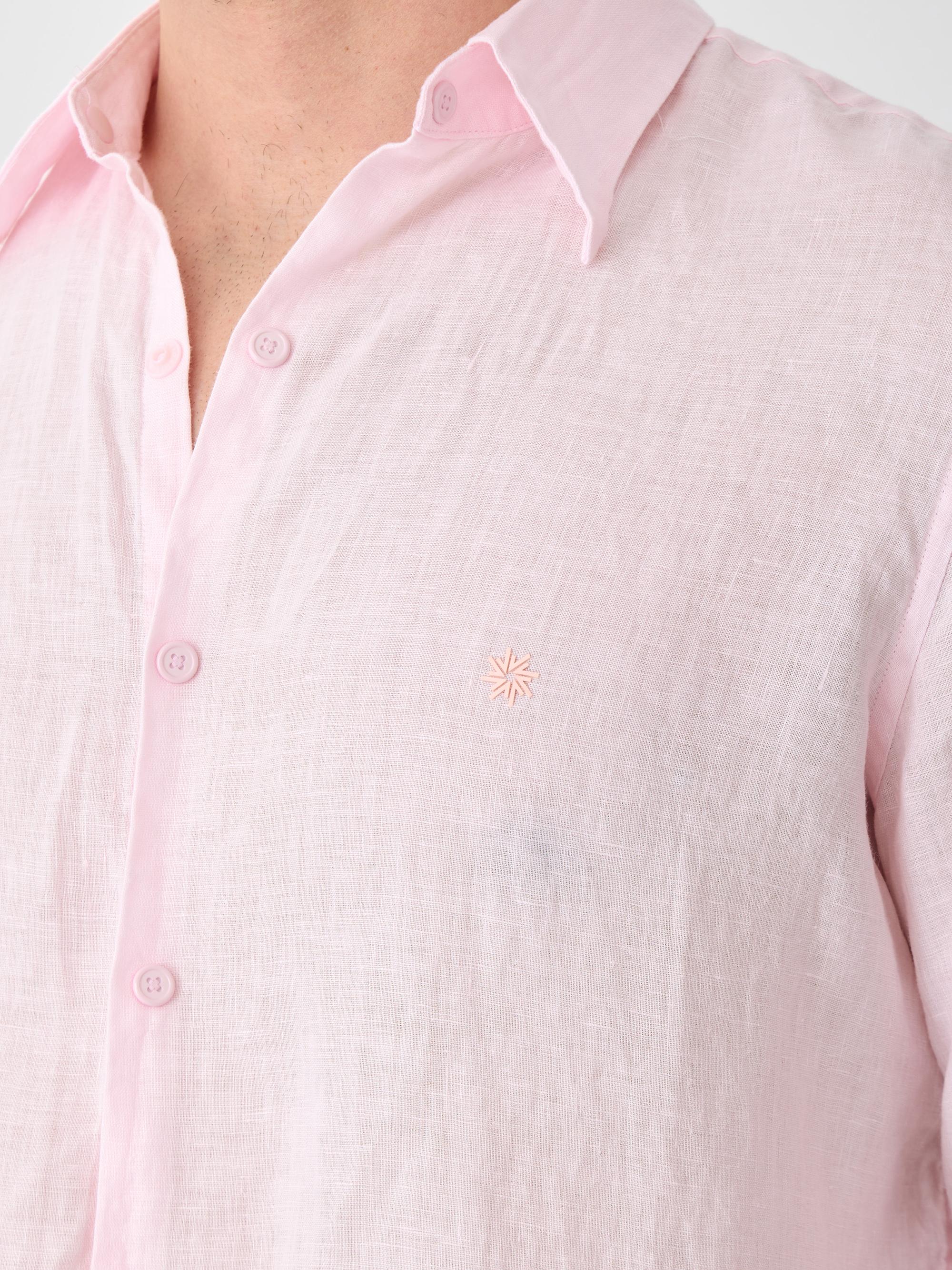 THE LINEN SHIRT 3/4 - PINK SALT