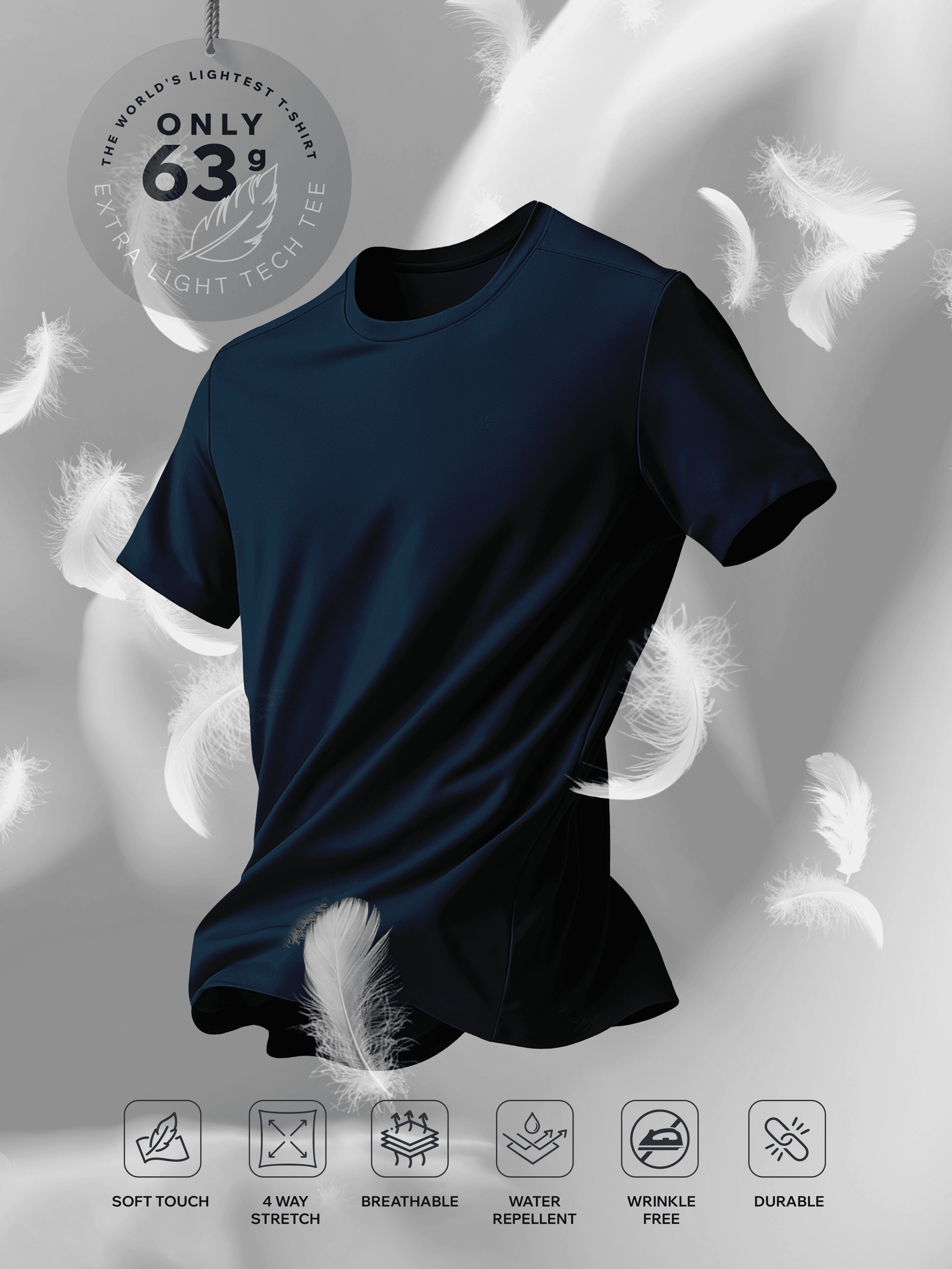 EXTRA LIGHT TECH TEE - NAVY