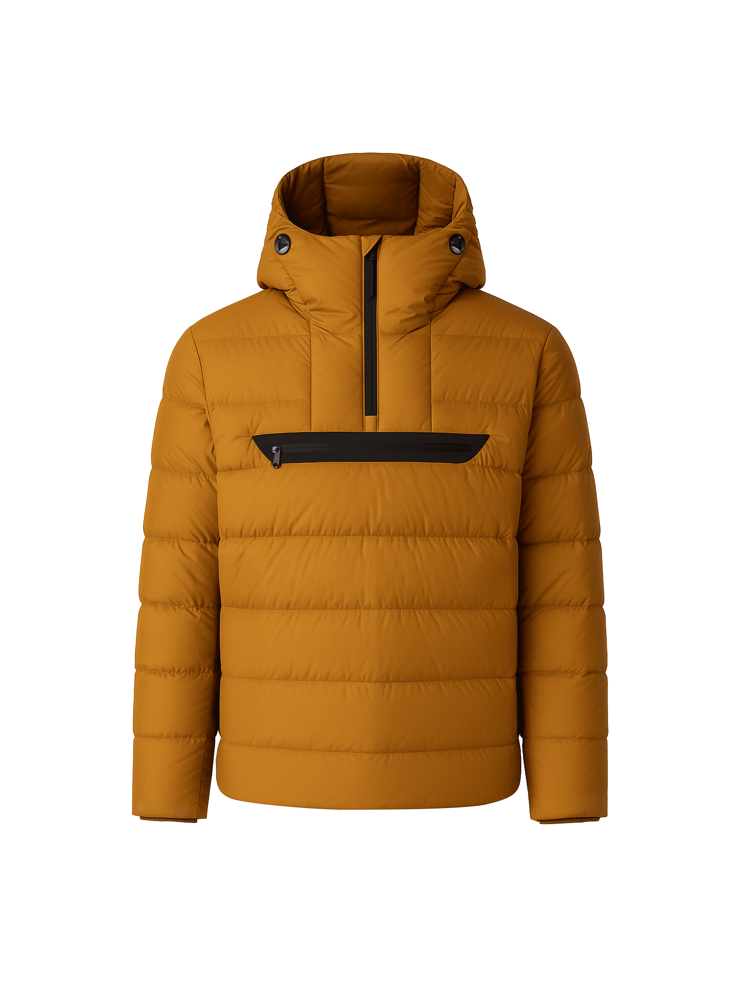 HALF ZIP VOYAGER DOWN JACKET - GOLDEN BROWN