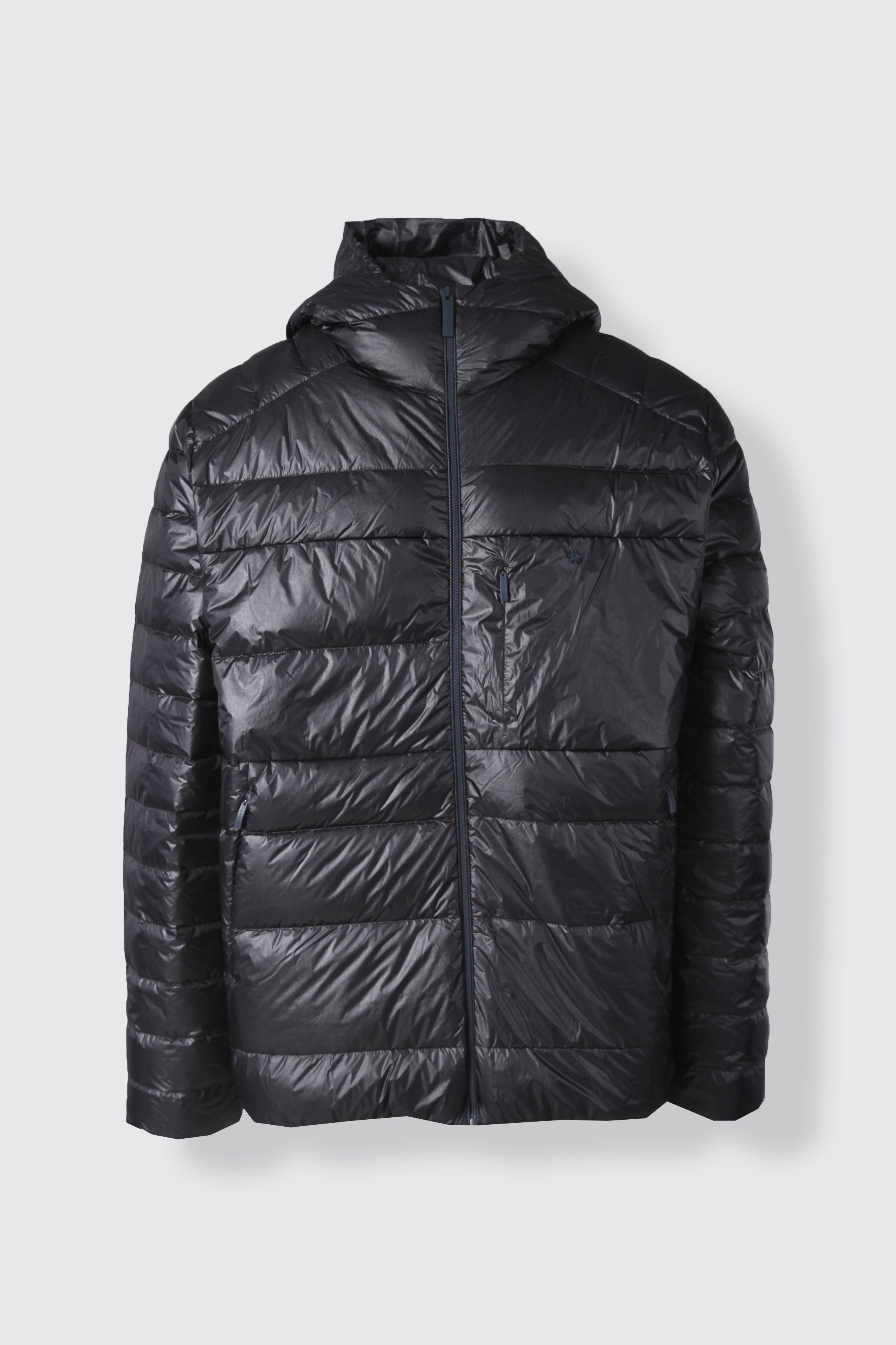 HOODED BOLD DOWN JACKET - NAVY