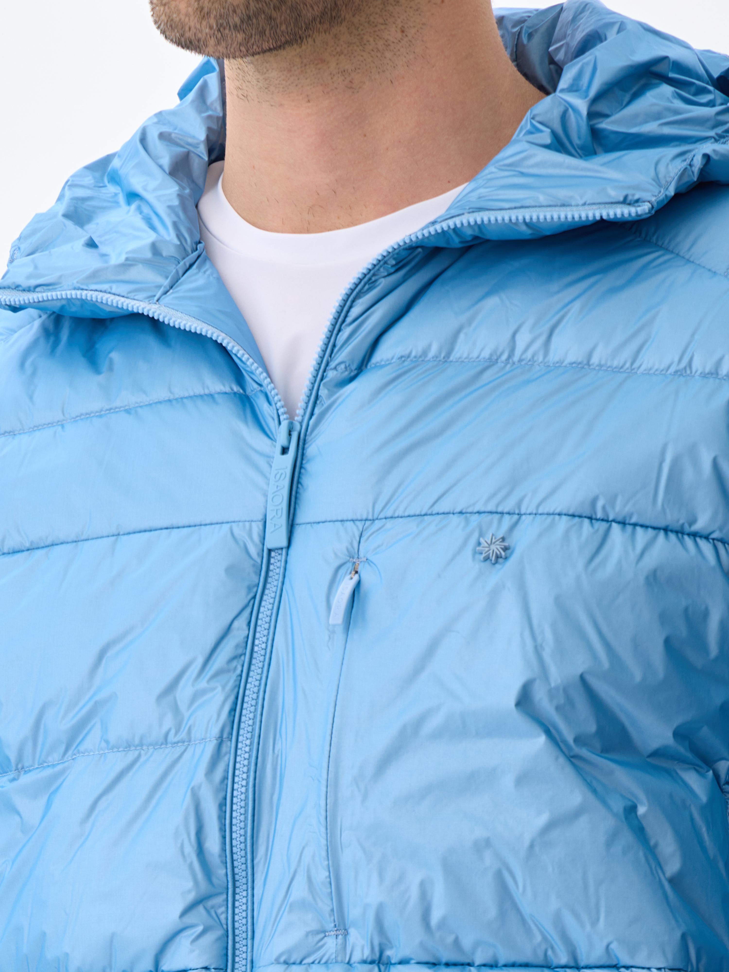 HOODED BOLD DOWN JACKET - AZURE BLUE