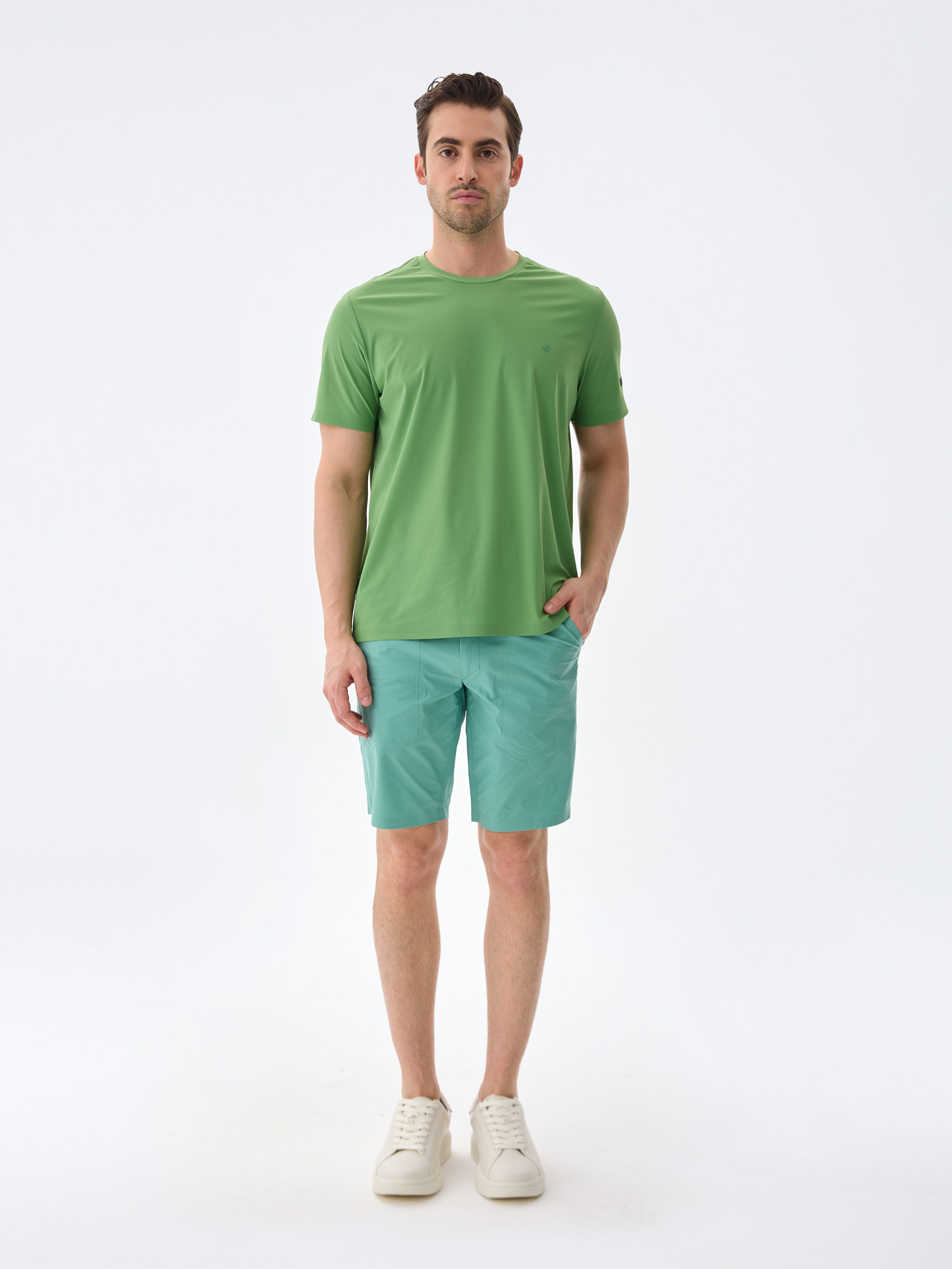 SUPER CREW KISA KOLLU TİŞÖRT - WATER GREEN