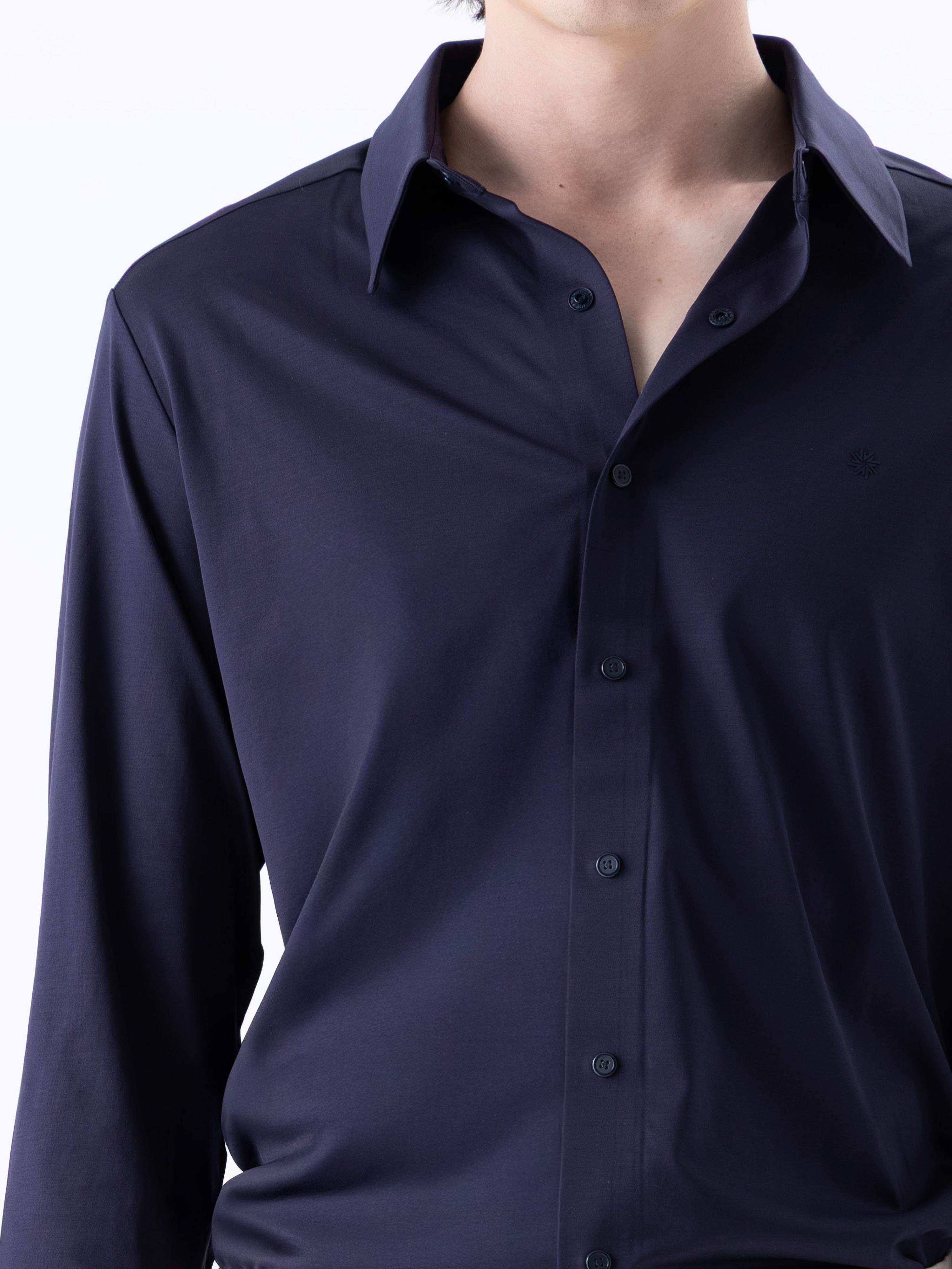 SUPER MERCERIZED LS SHIRT - NAVY