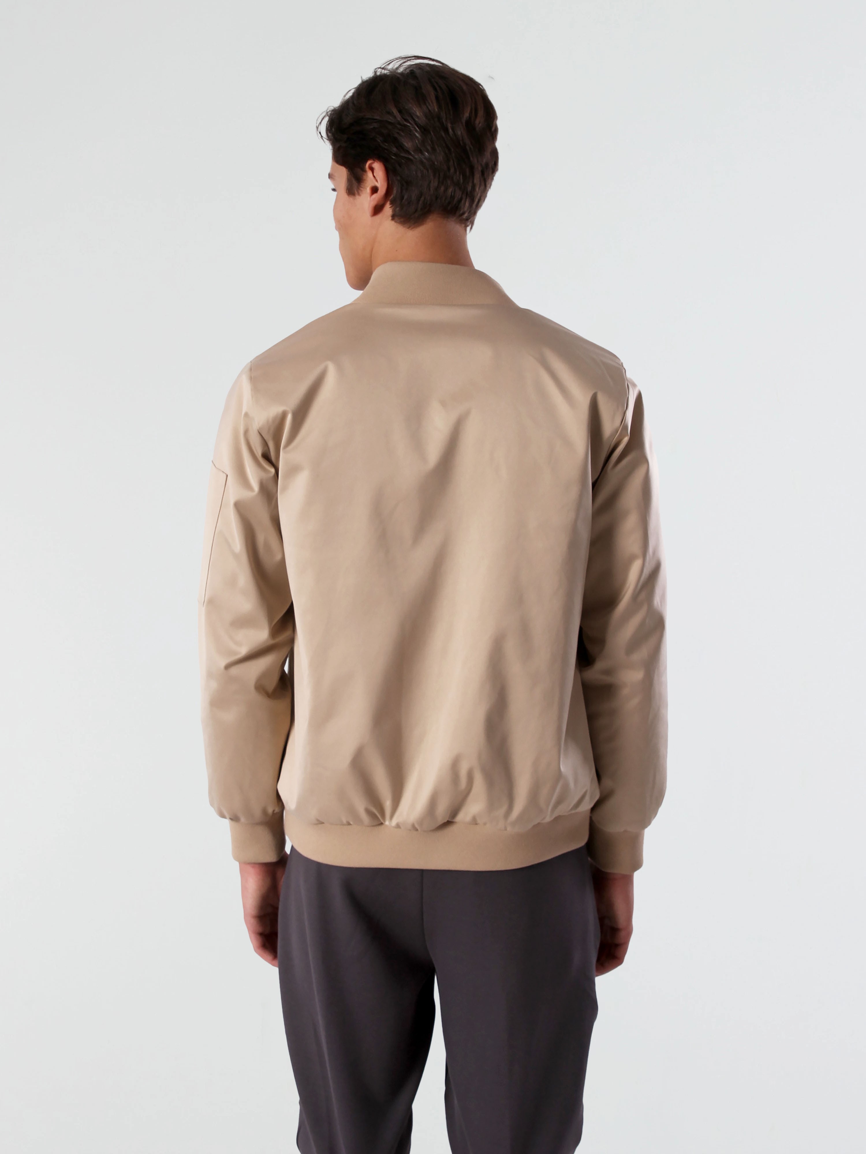 SATIN BOMBER - BEIGE