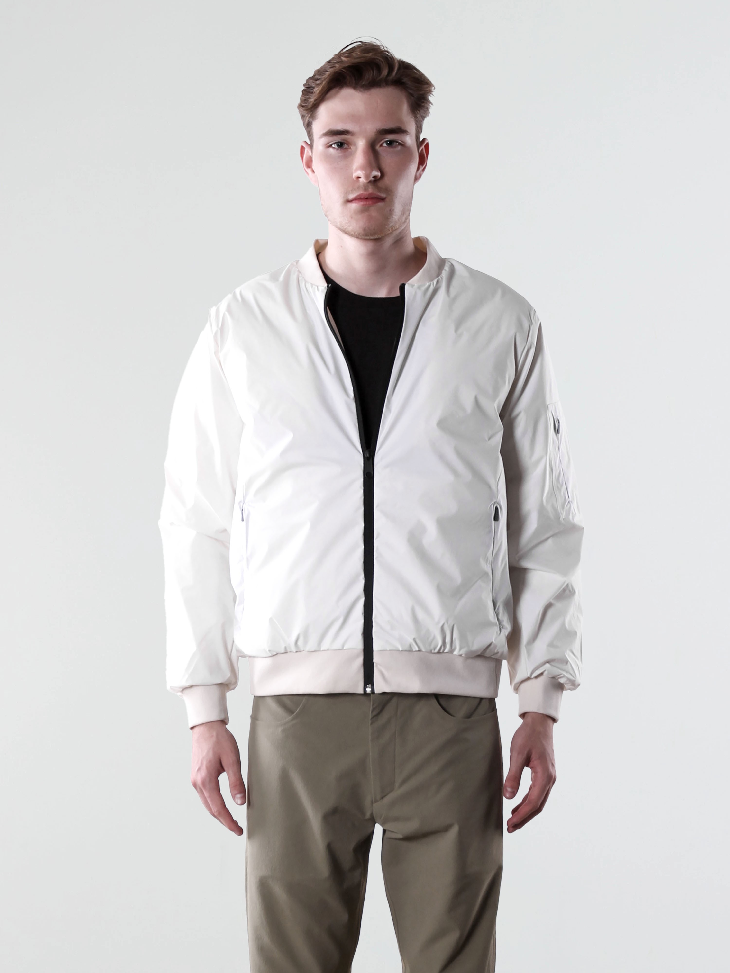 KAZ TÜYÜ ÇİFT TARAFLI BOMBER - SUBTLE WHITE