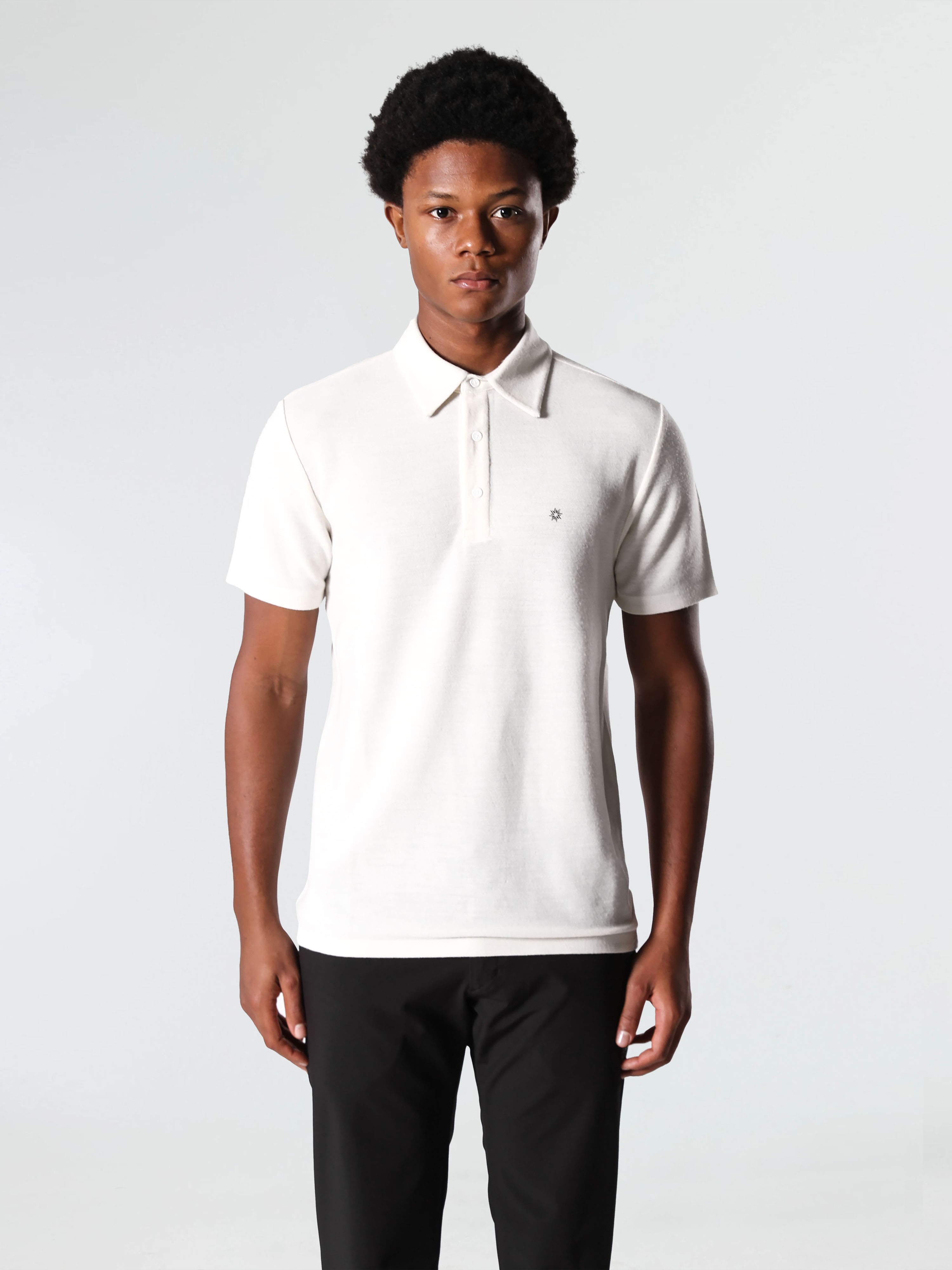 WOOLEN ELEGANCE POLO - SUBTLE WHITE