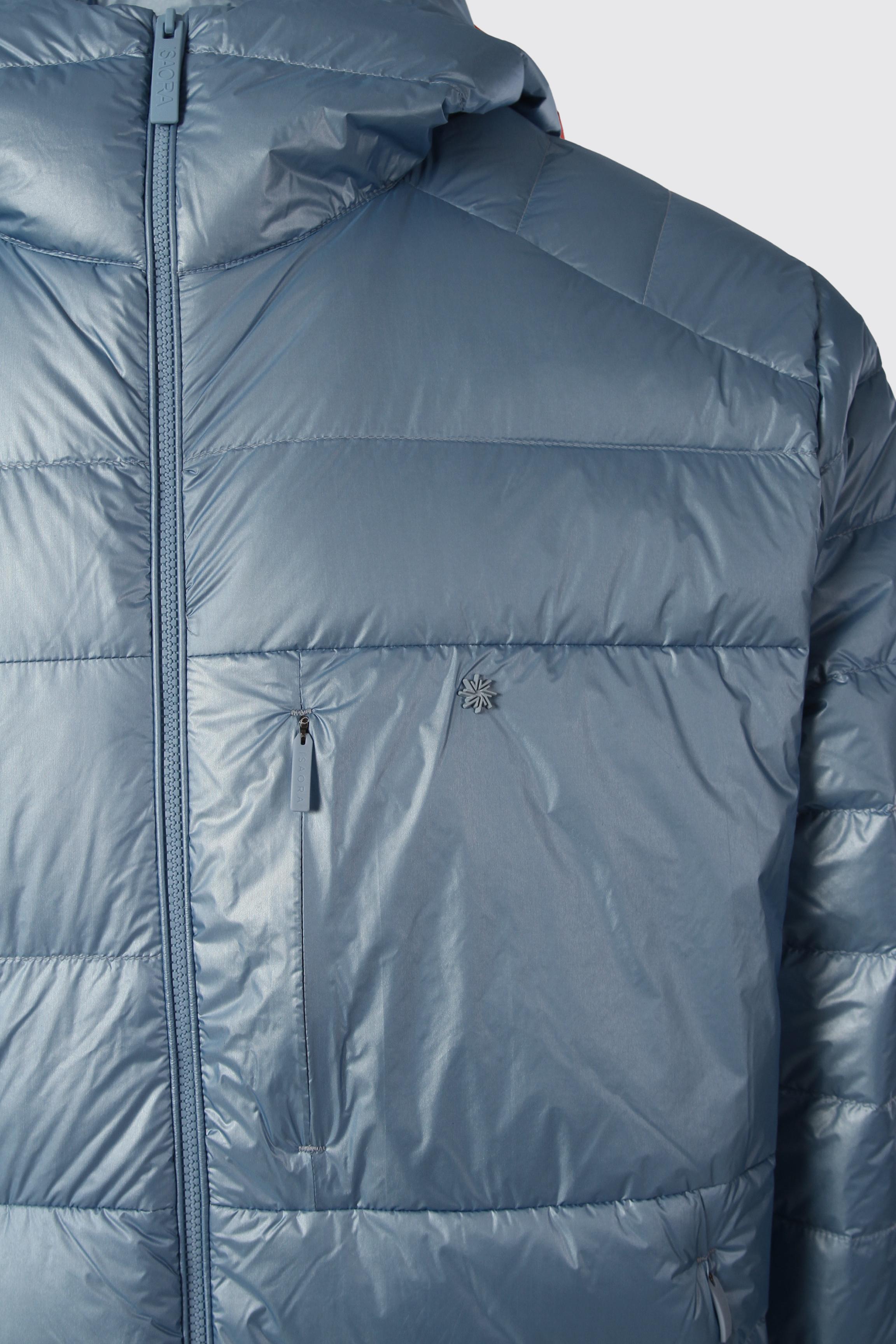 HOODED BOLD DOWN JACKET - AZURE BLUE