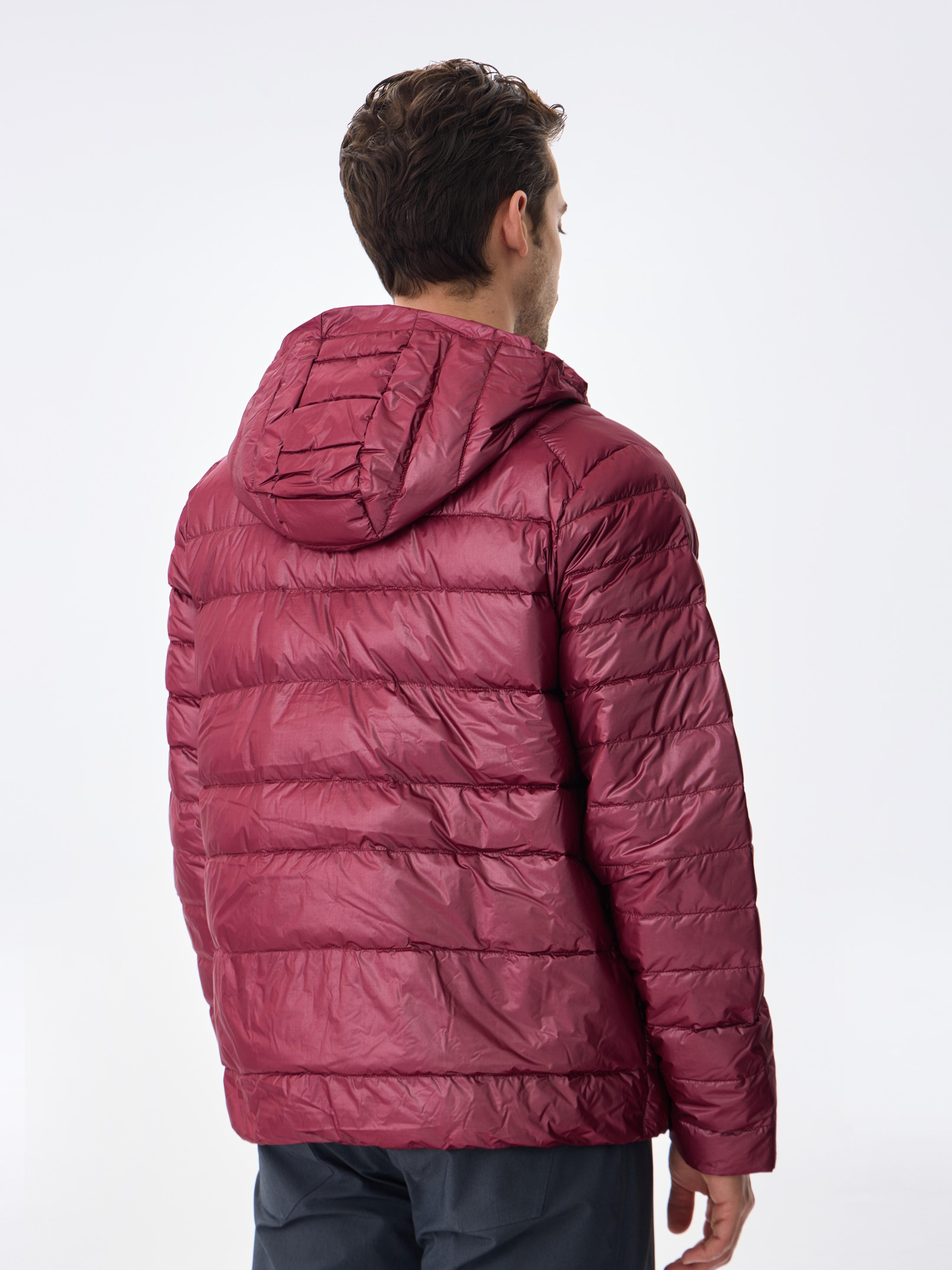 HOODED BOLD DOWN JACKET - BORDEAUX