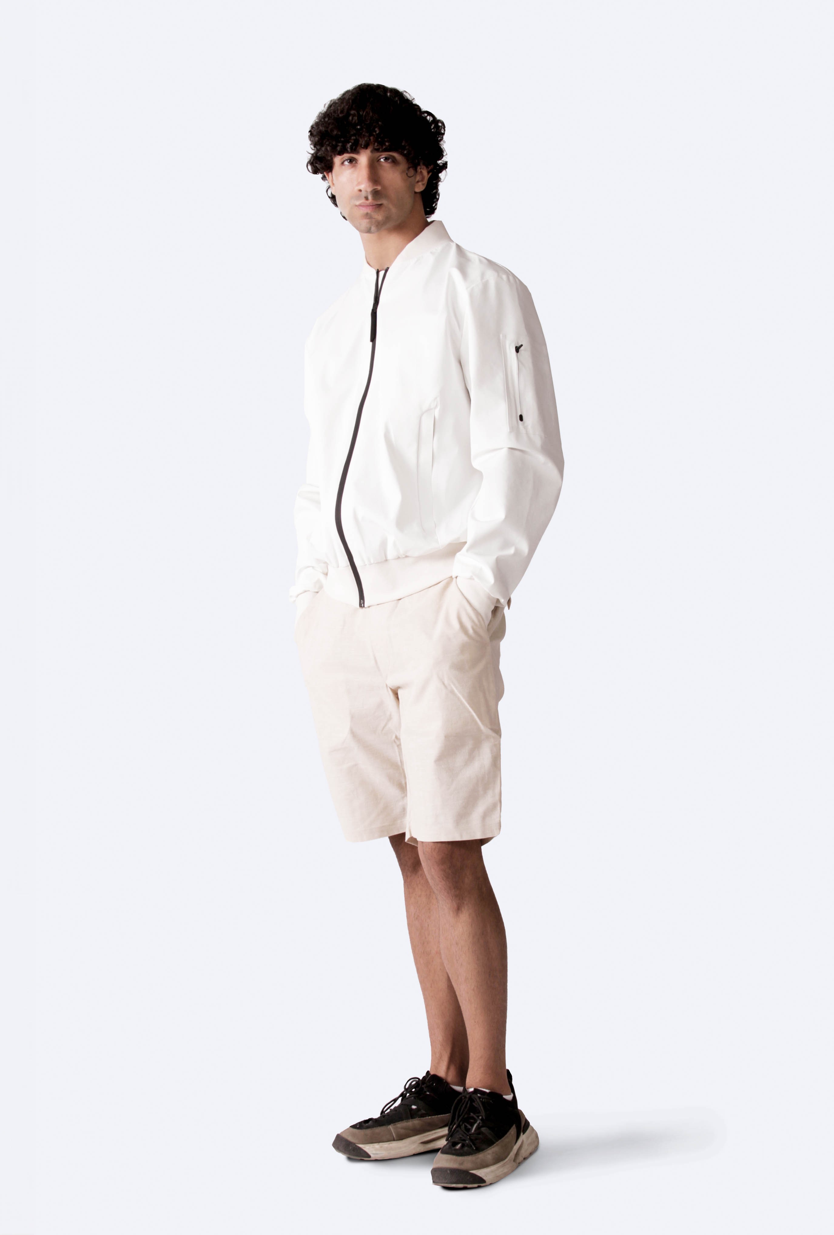 PERFORMANCE LINEN SHORT - STONE