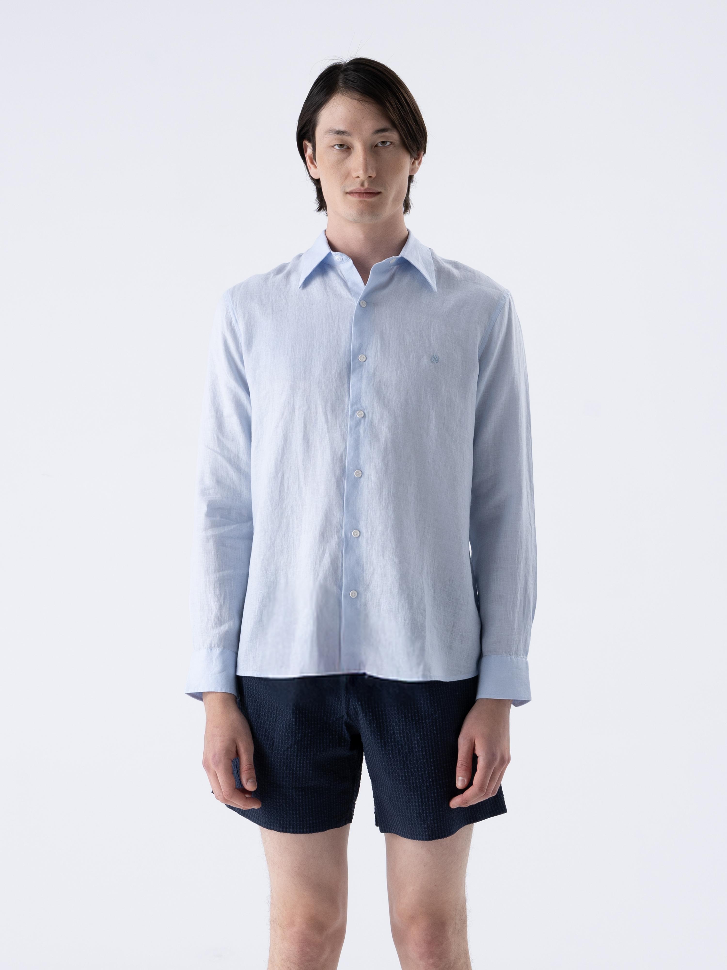 THE LINEN SHIRT - PEARL BLUE