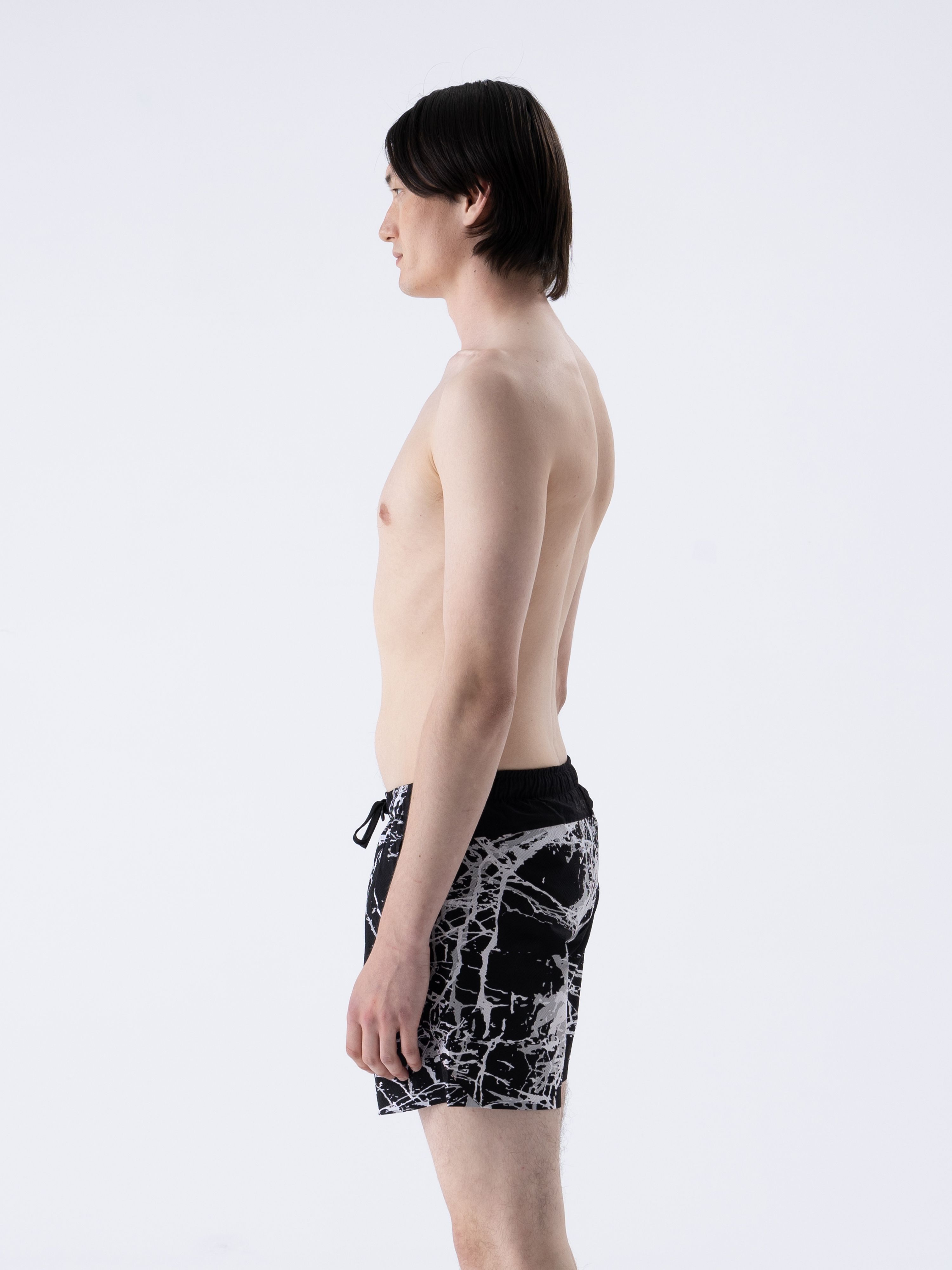 MARBLE PRINT SWIM TRUNK 