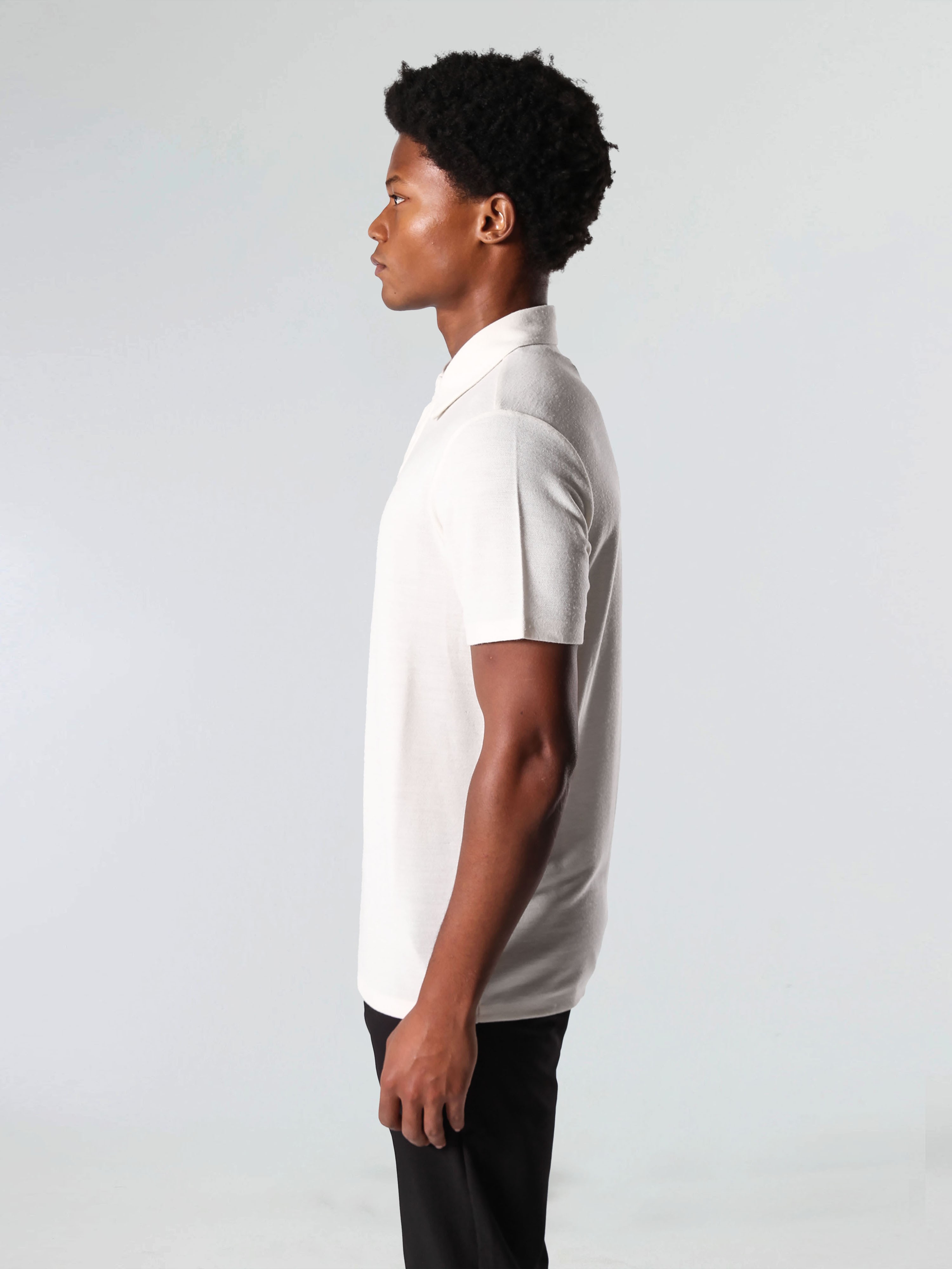 WOOLEN ELEGANCE POLO - SUBTLE WHITE