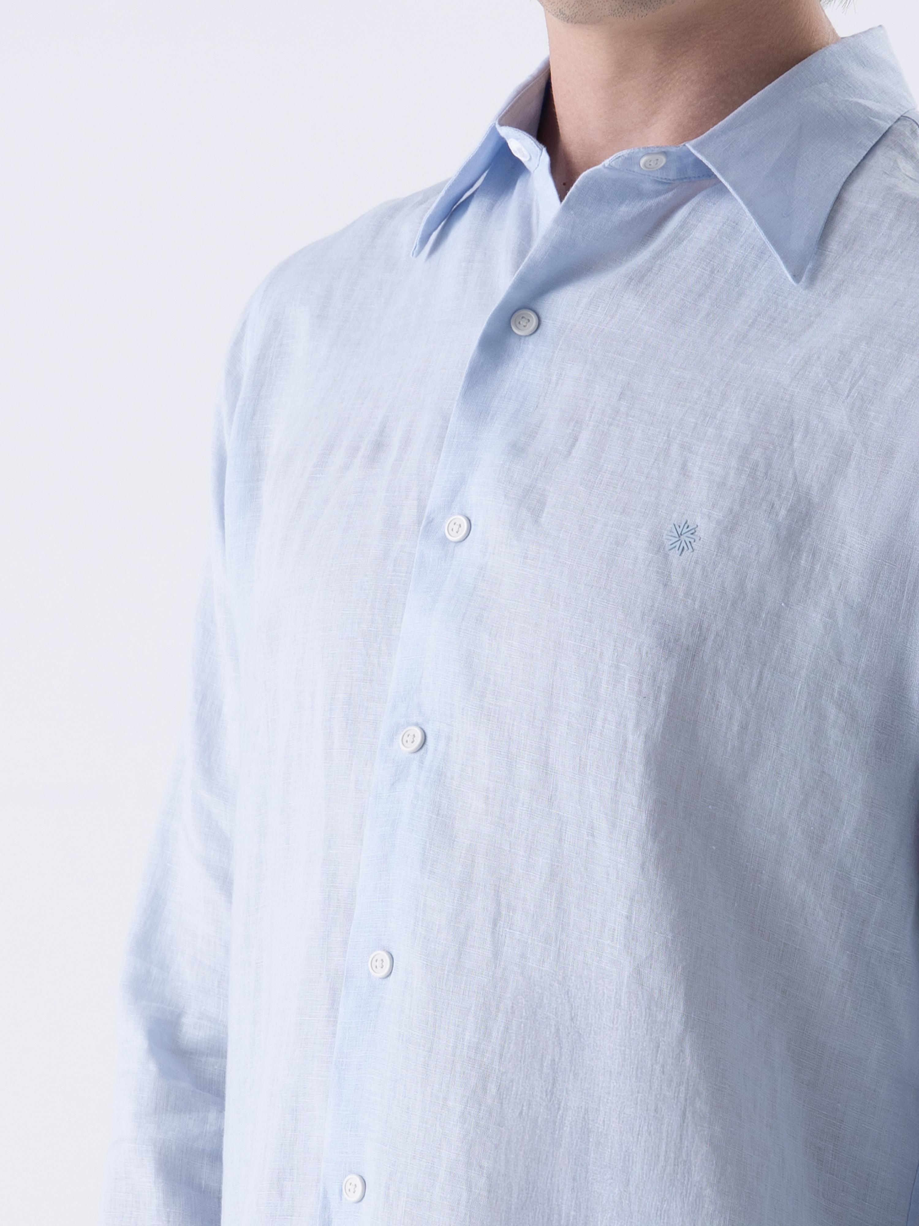 THE LINEN SHIRT - PEARL BLUE