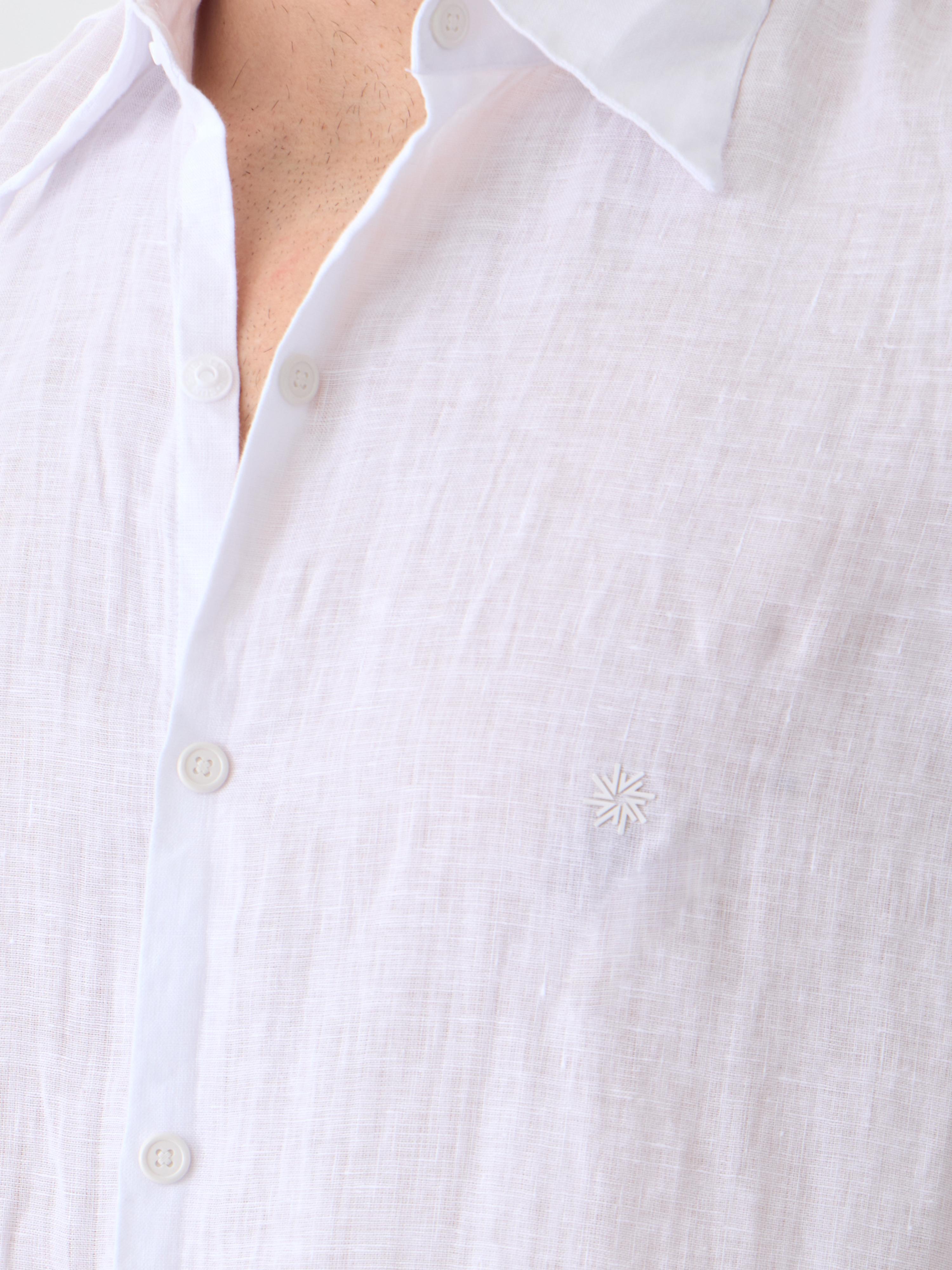 THE LINEN SHIRT 3/4 - WHITE