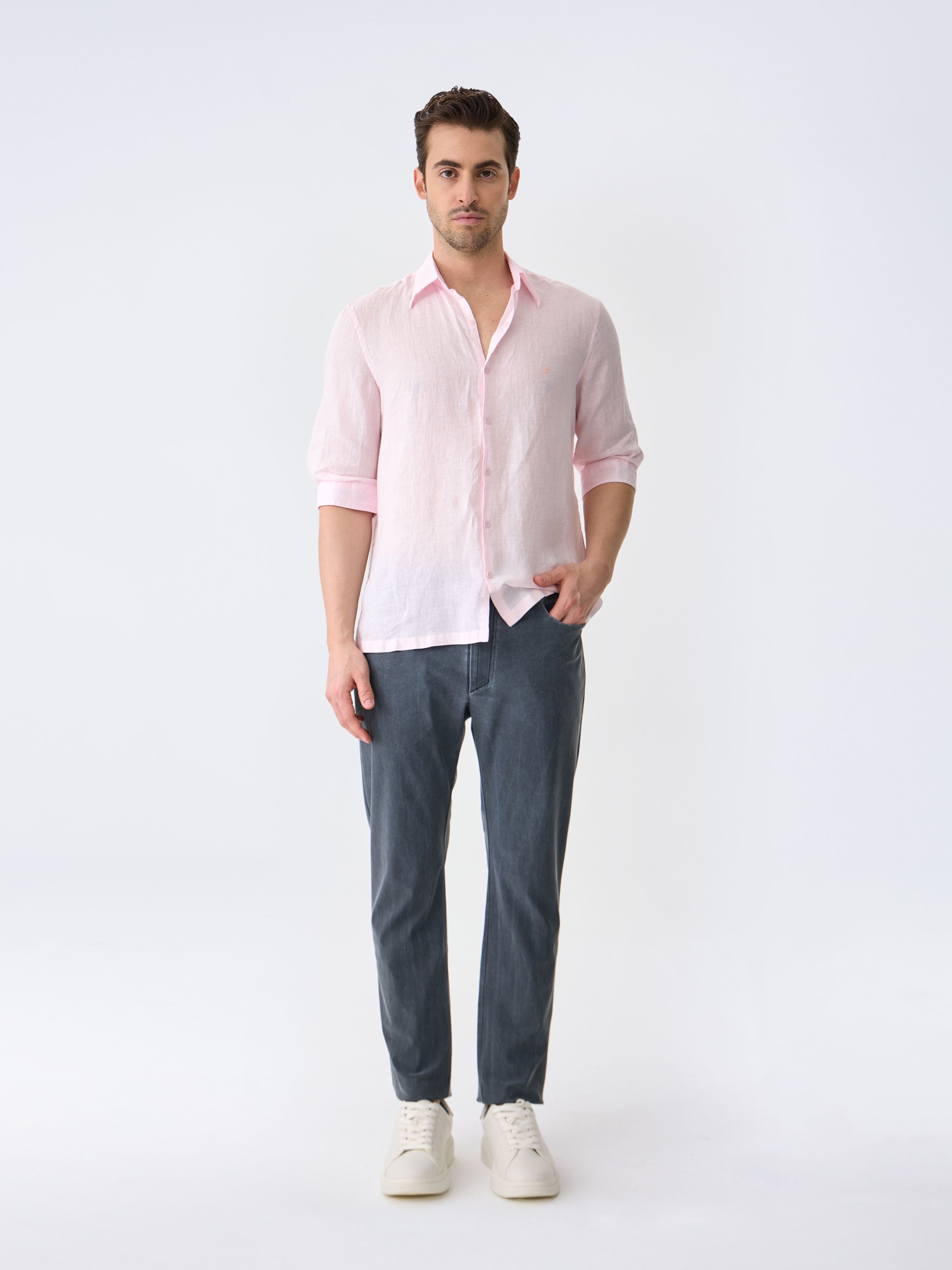 THE LINEN SHIRT 3/4 - PINK SALT