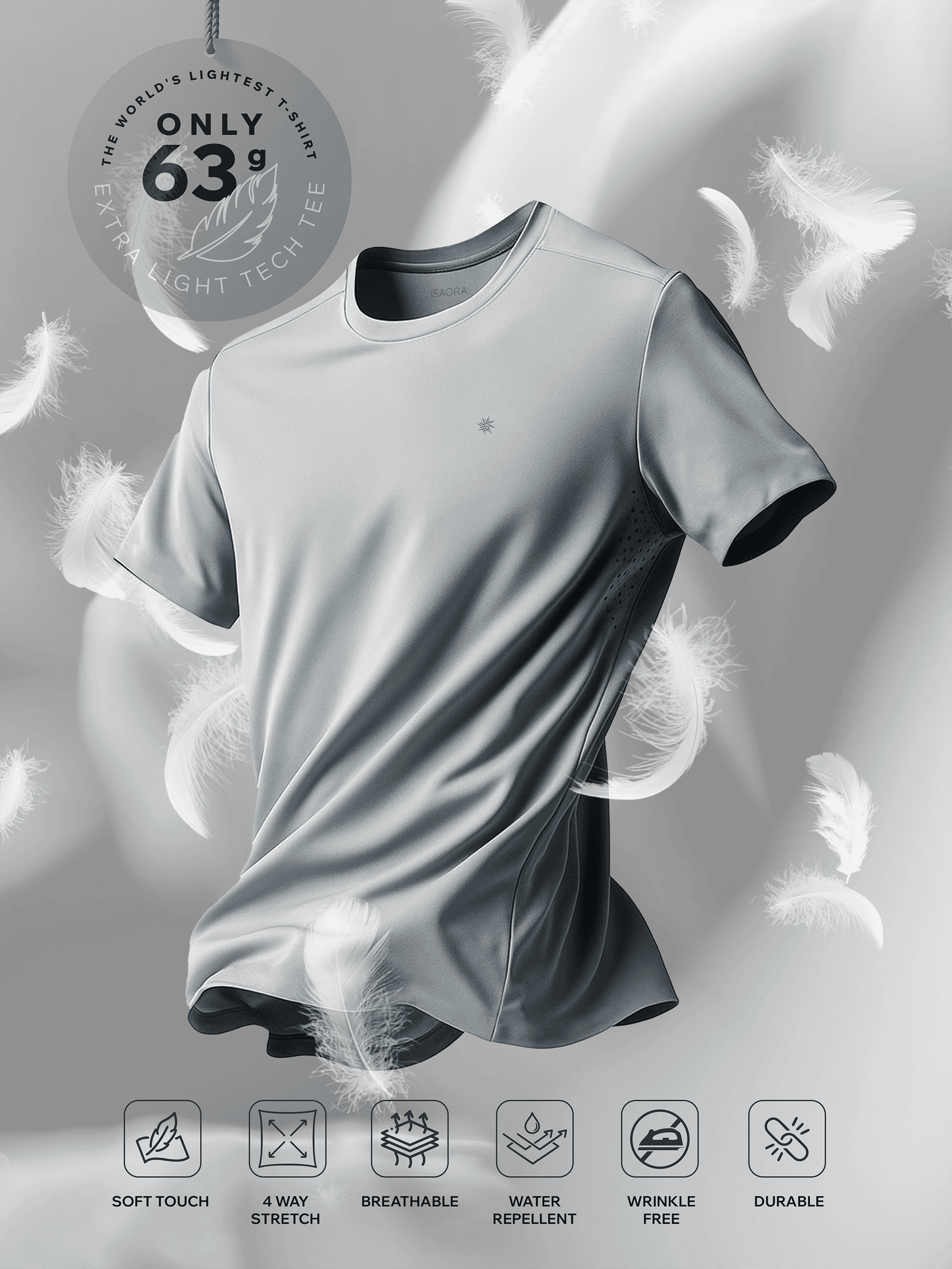 EXTRA LIGHT TECH TEE - Grey