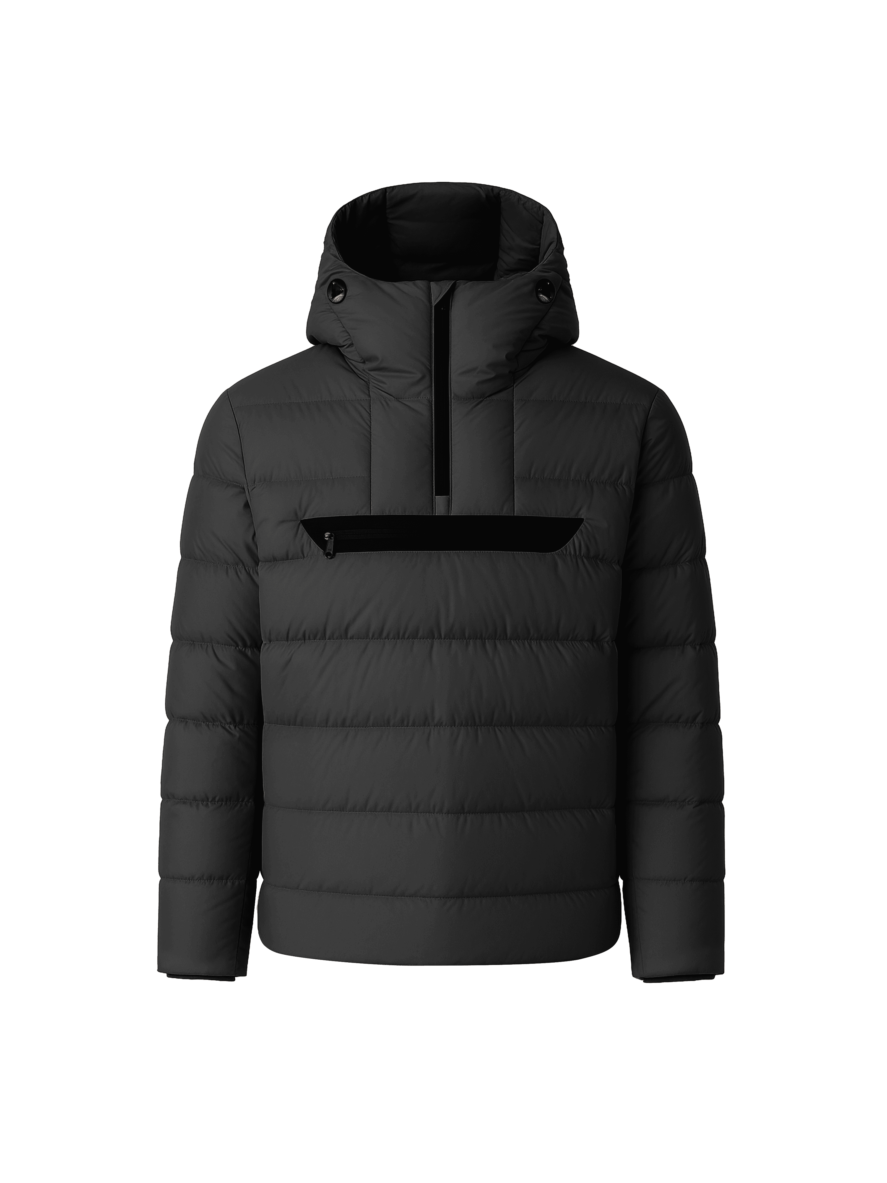 HALF ZIP VOYAGER DOWN JACKET - DARK GREY