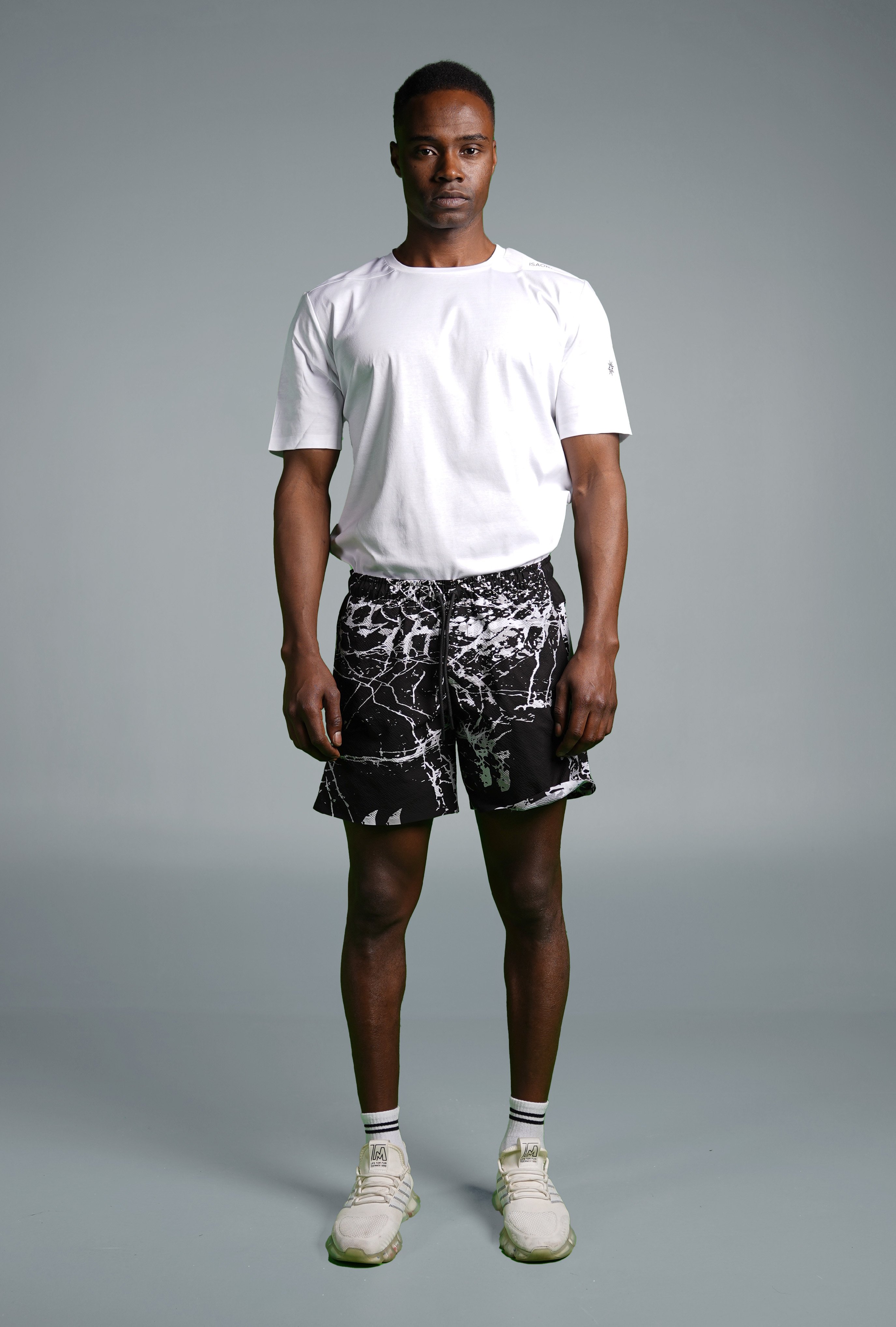 MARBLE PRINT SWIM TRUNK 