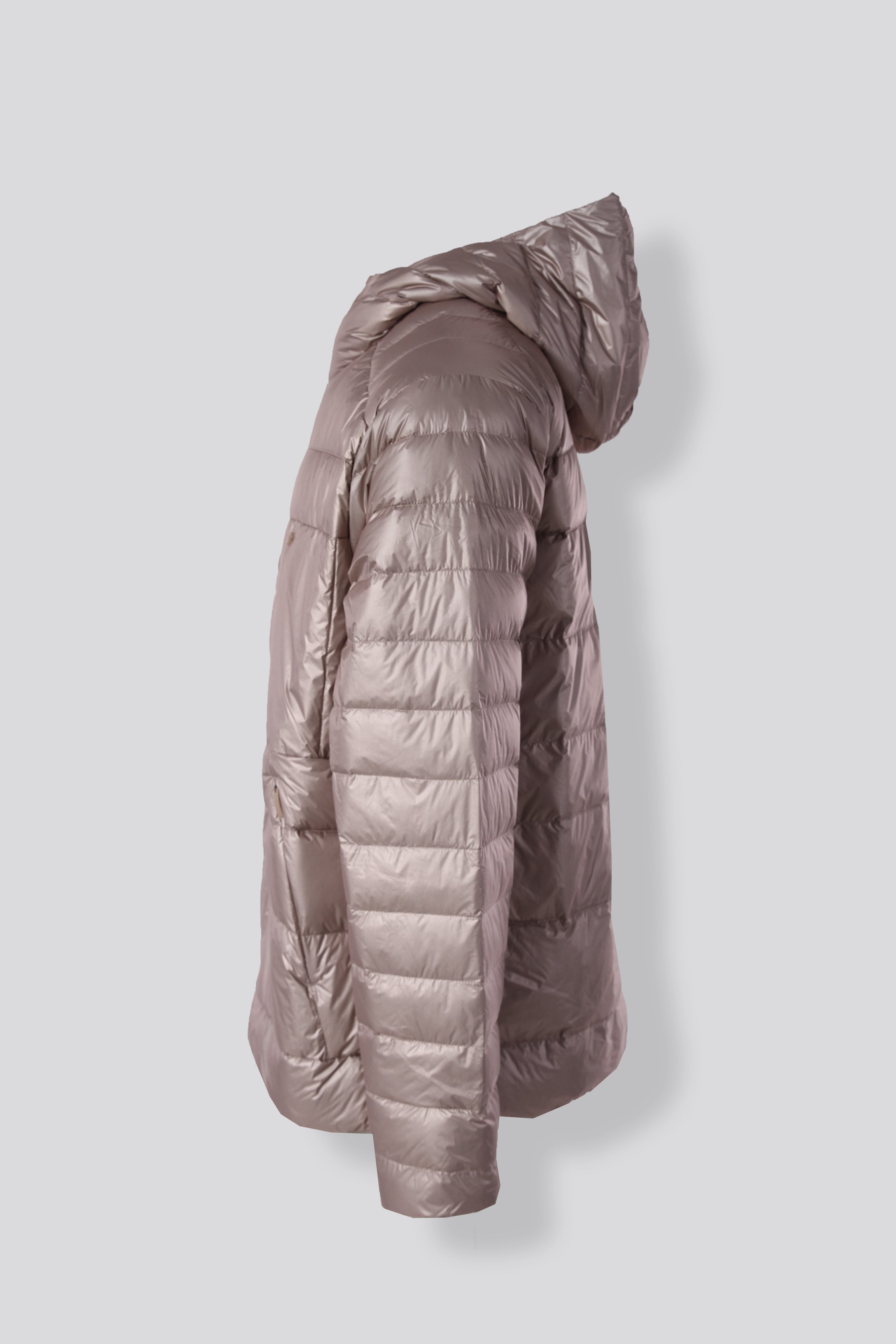 HOODED BOLD DOWN JACKET - BEIGE