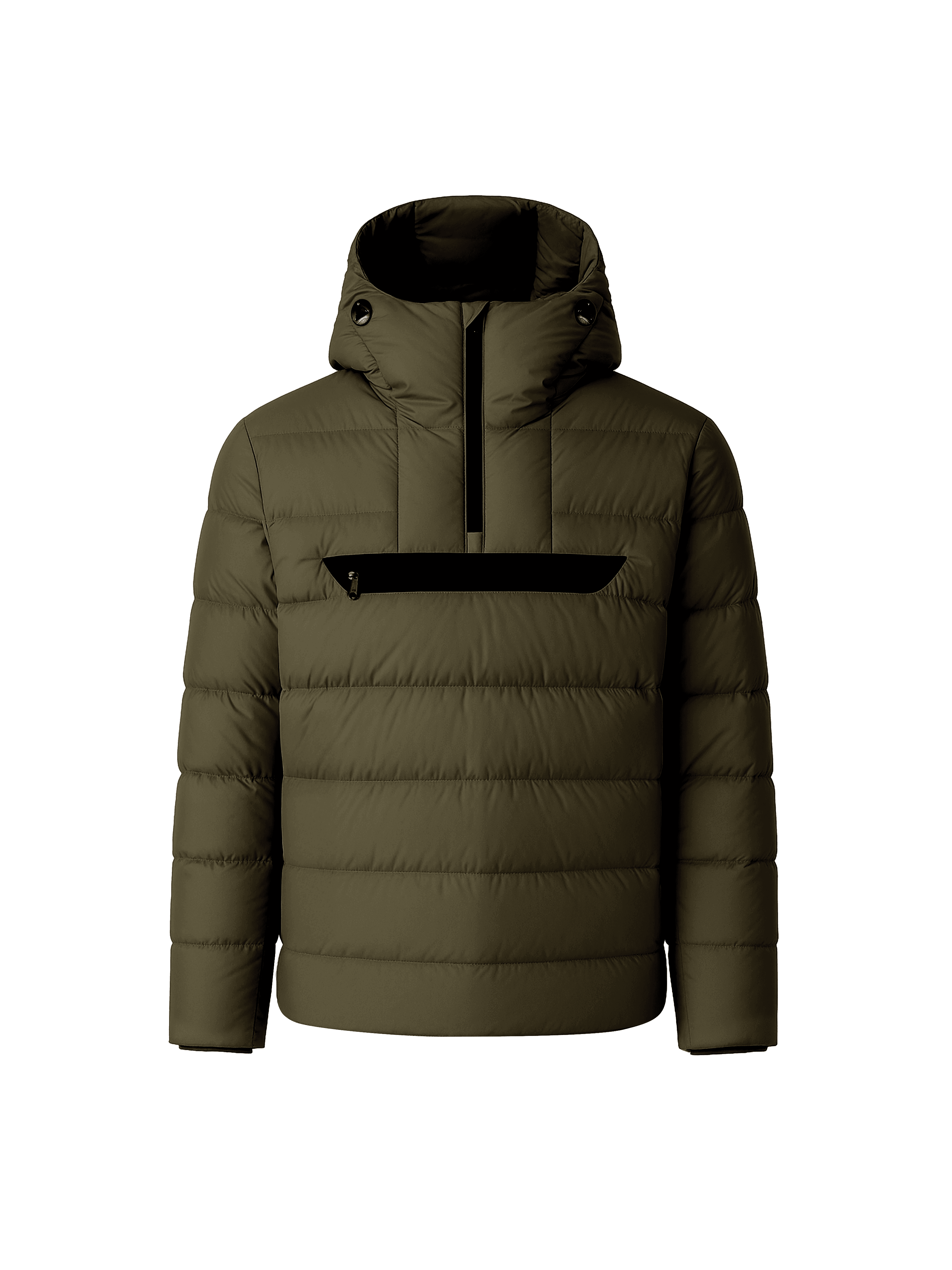HALF ZIP VOYAGER DOWN JACKET - OLIVE NIGHT