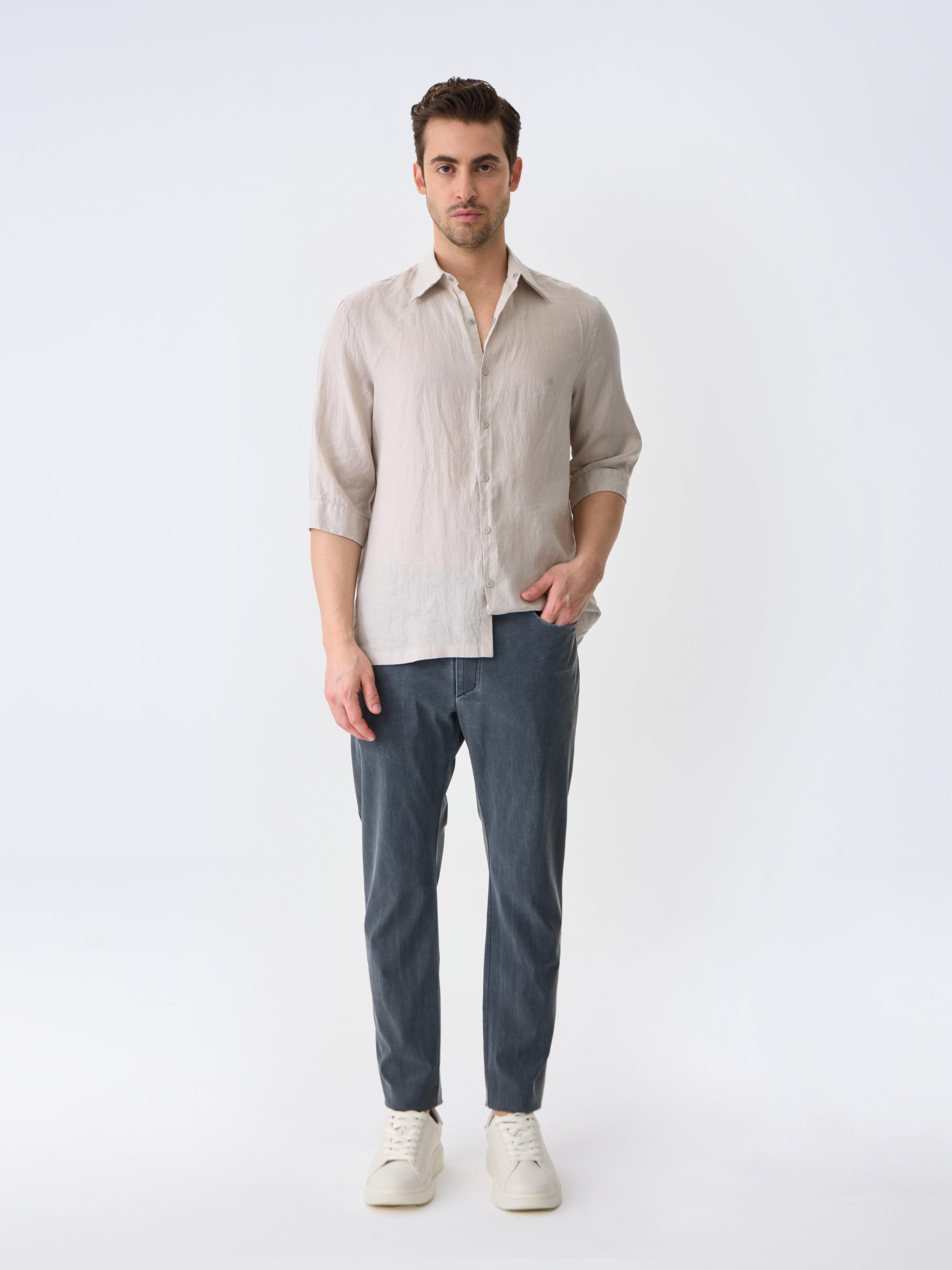THE LINEN SHIRT 3/4 - BEIGE