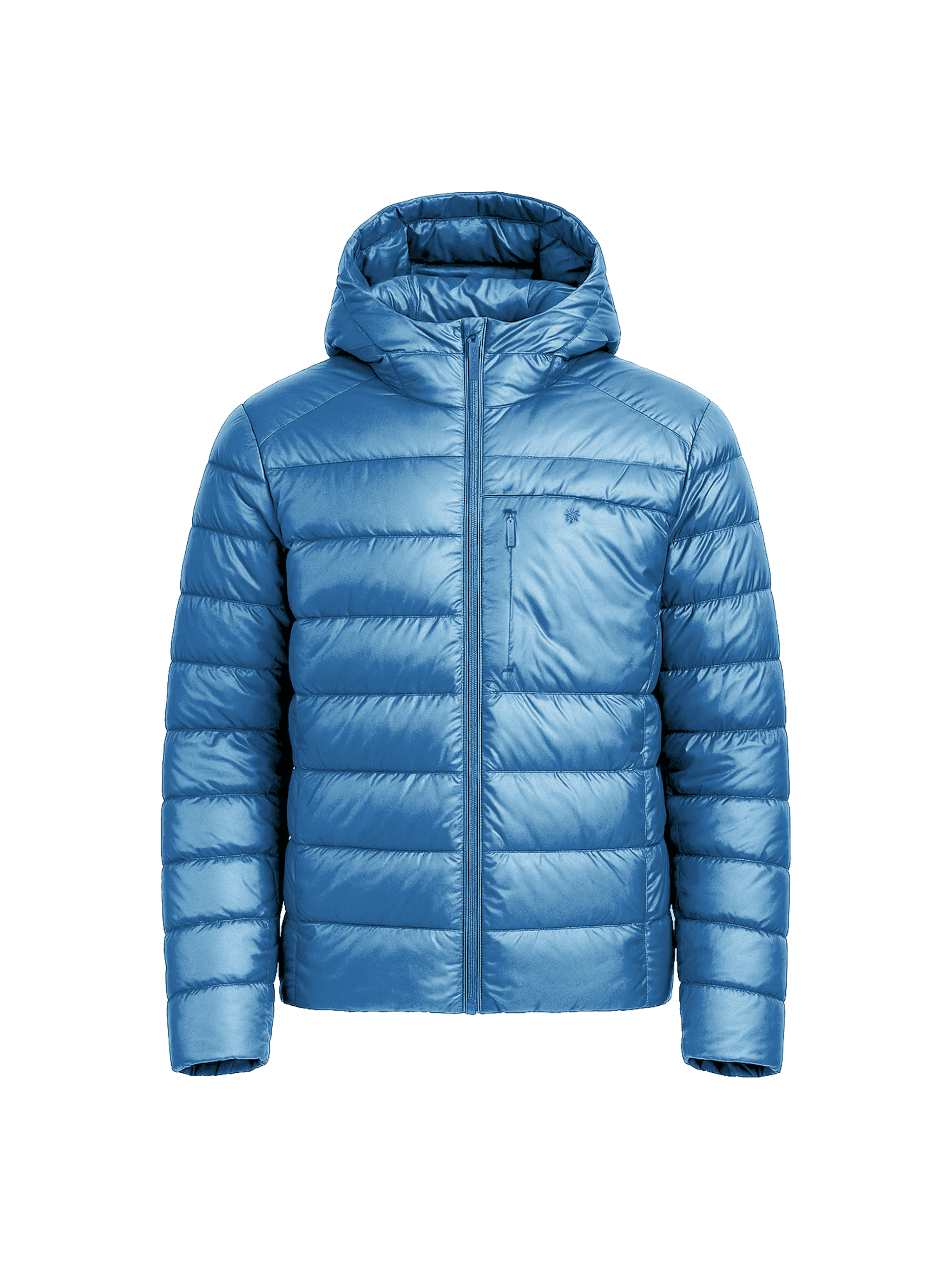 HOODED BOLD DOWN JACKET - AZURE BLUE