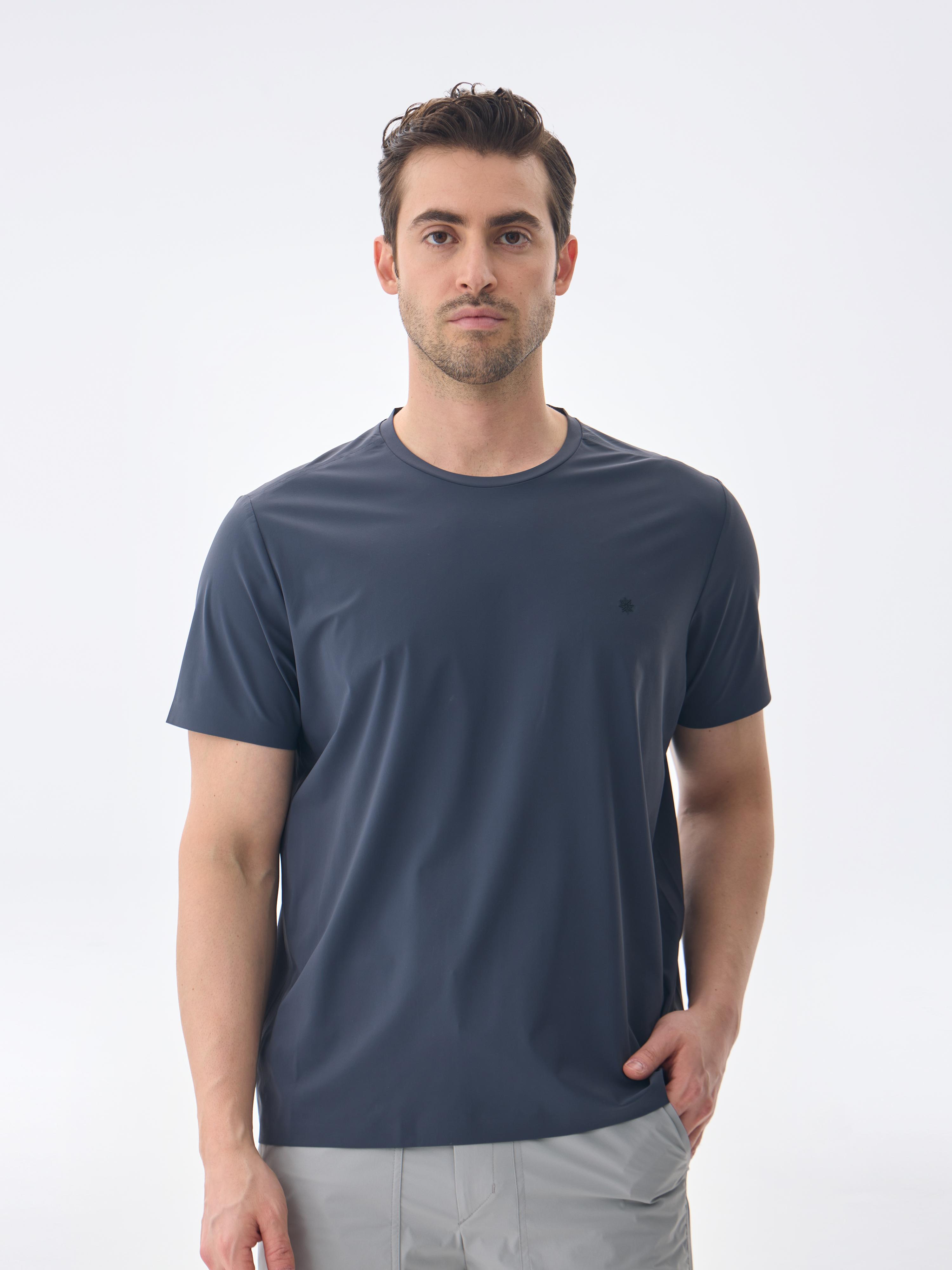 SUPER CREW KISA KOLLU TİŞÖRT - DARK GREY