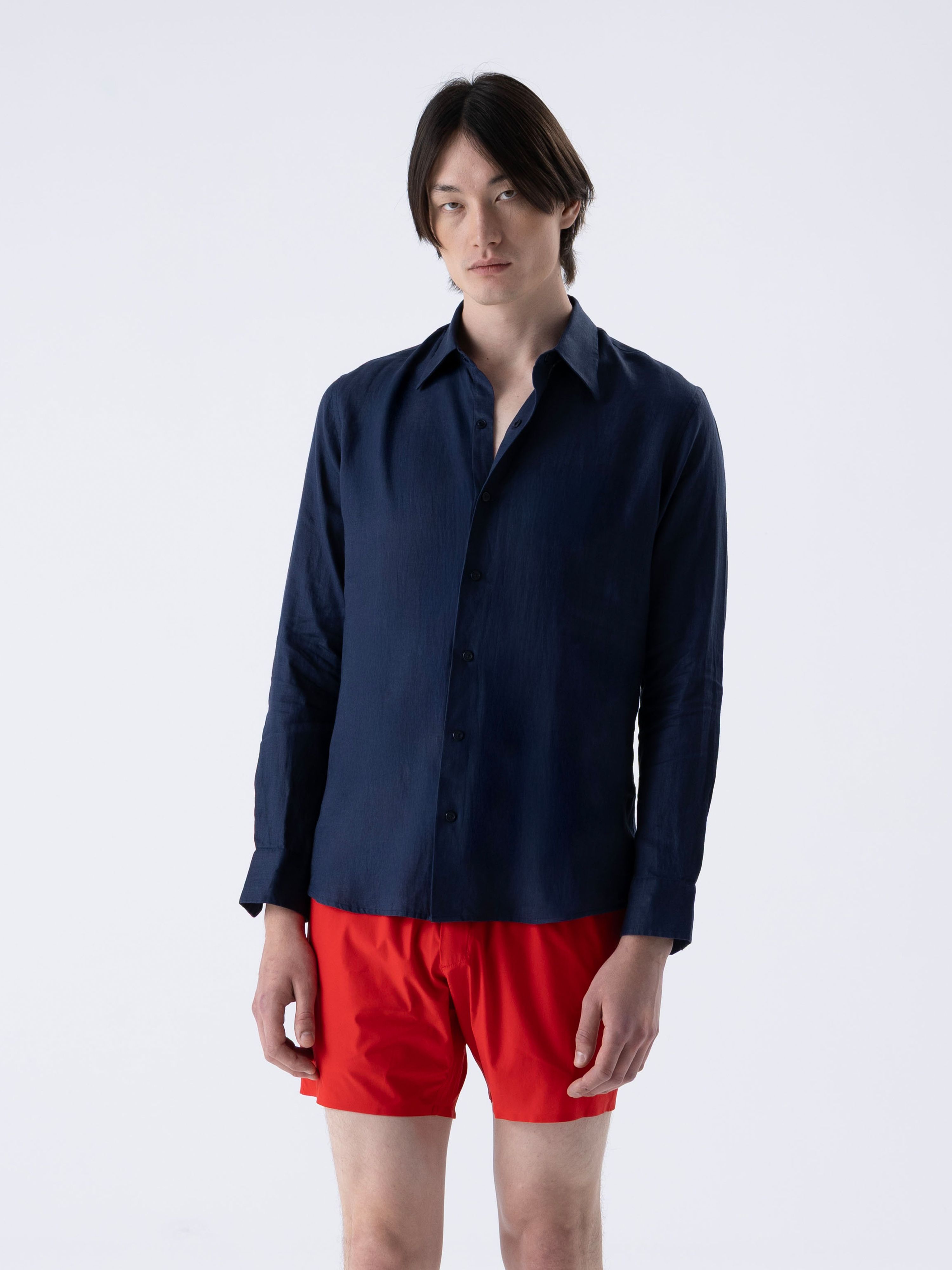 THE LINEN SHIRT - NAVY