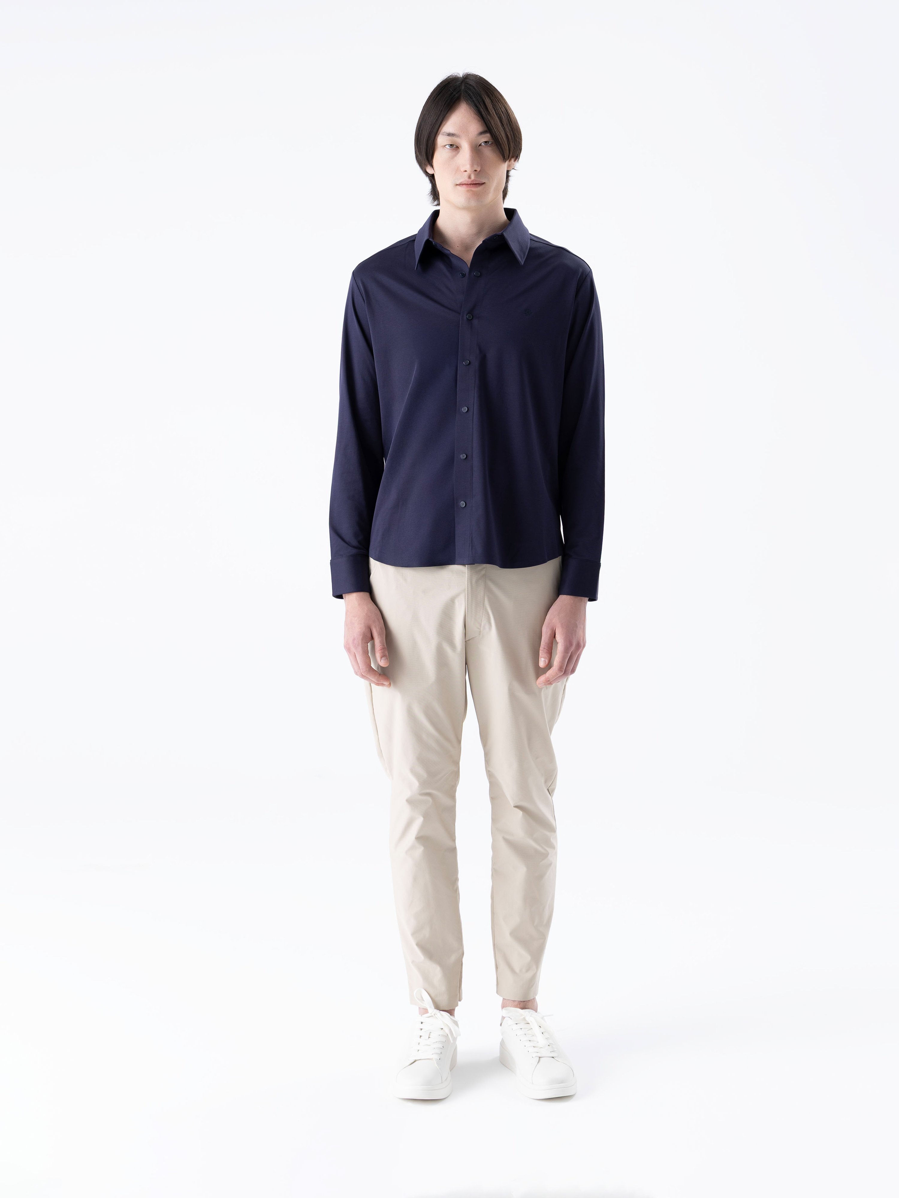 SUPER MERCERIZED LS SHIRT - NAVY
